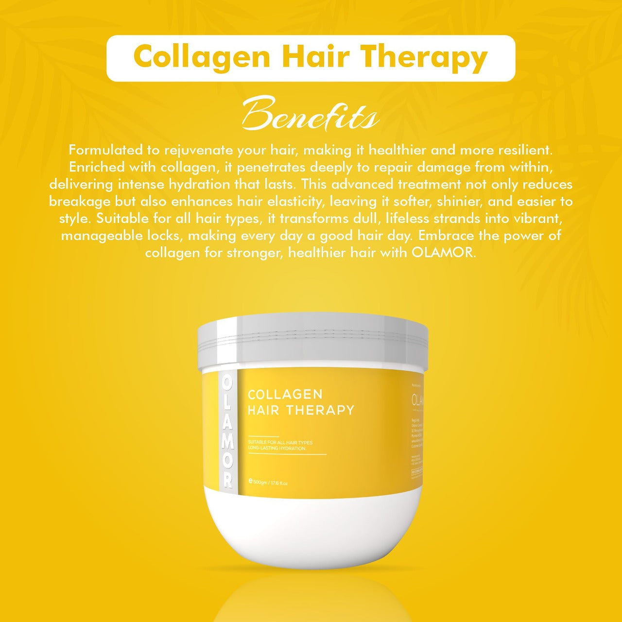 OLAMOR Collagen Hair Spa Therapy 500gm - Best Hair Spa for Dry & Damaged Hair