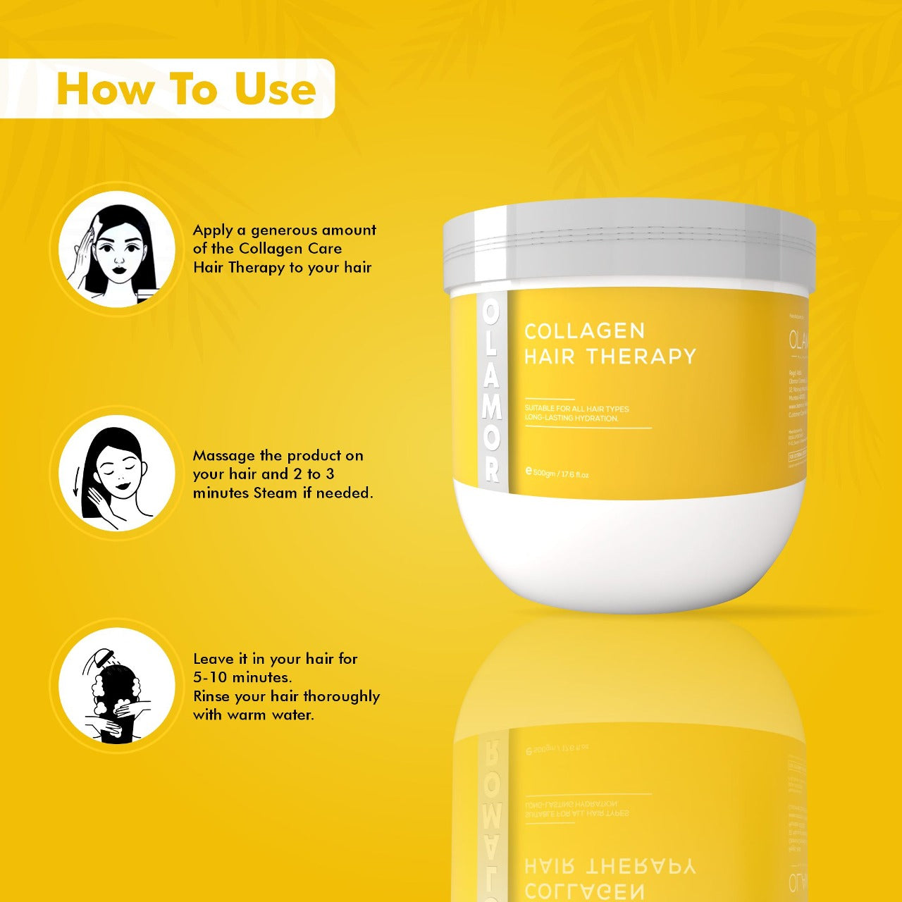 OLAMOR Collagen Hair Spa Therapy 500gm - Best Hair Spa for Dry & Damaged Hair