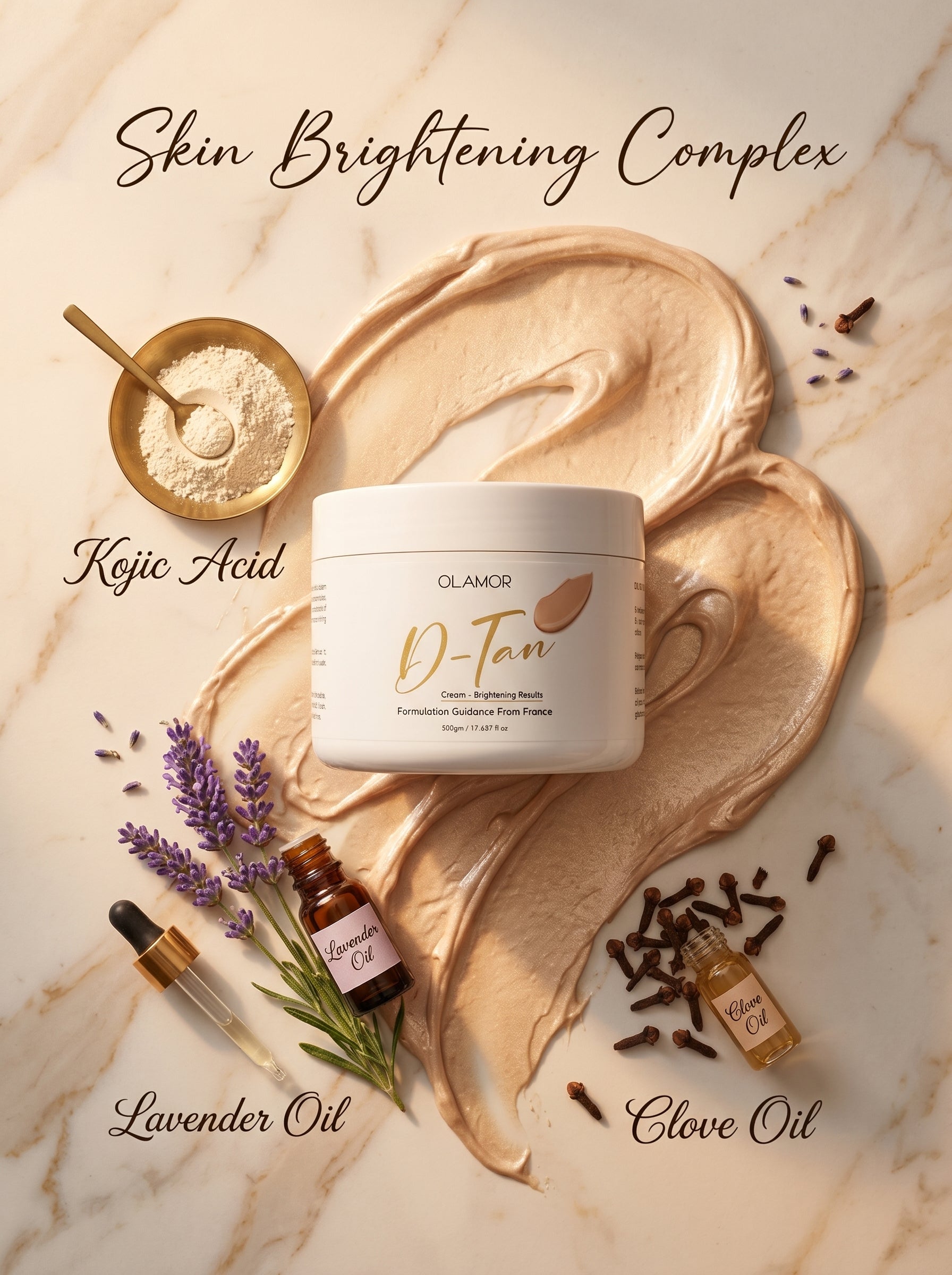 OLAMOR D-Tan Instant Brightening Face Cream 500GM | A smooth-texture face cream