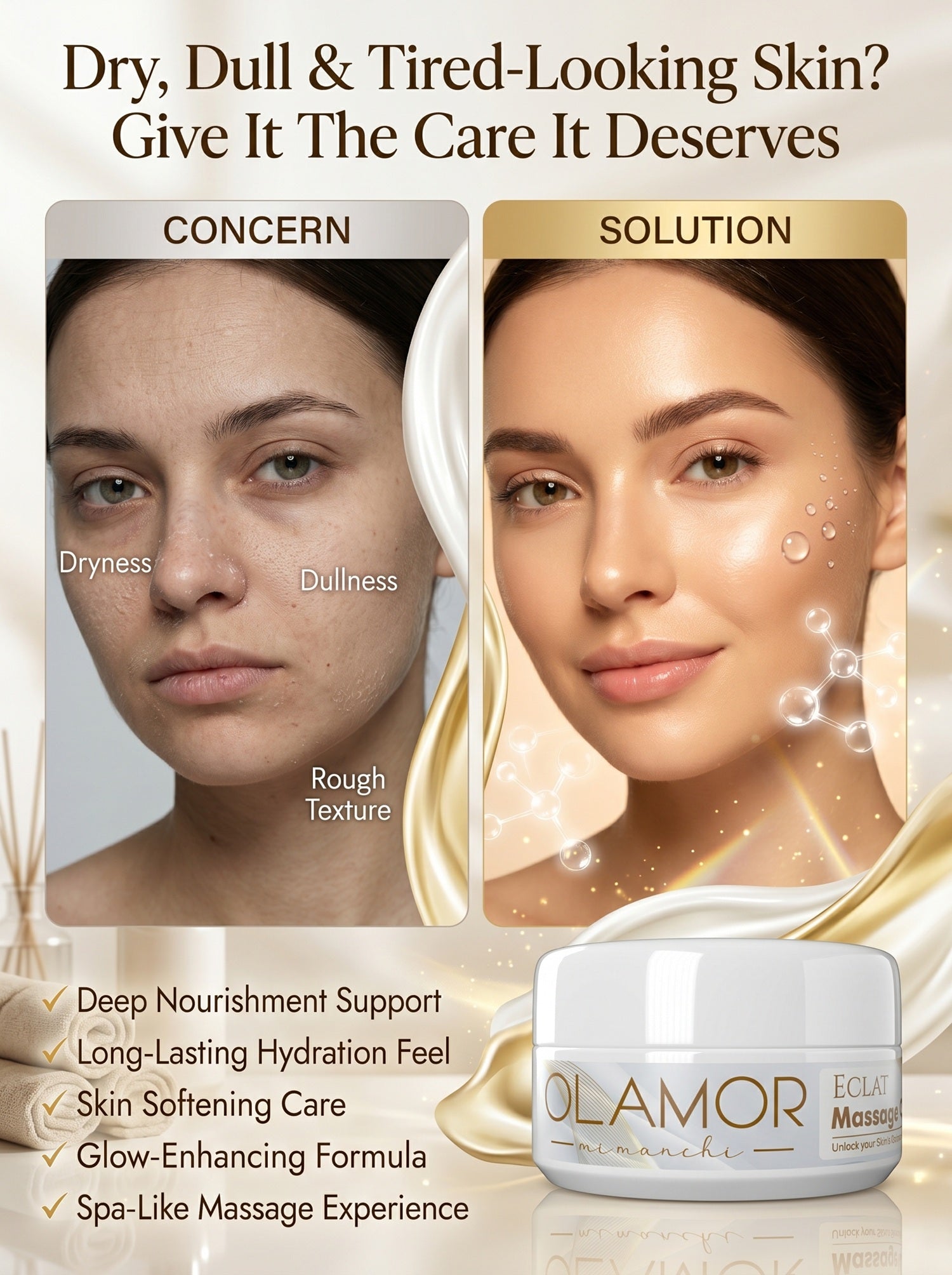 OLAMOR Éclat Deep Nourishment Support Cream 100g – Soft & Hydrated Skin