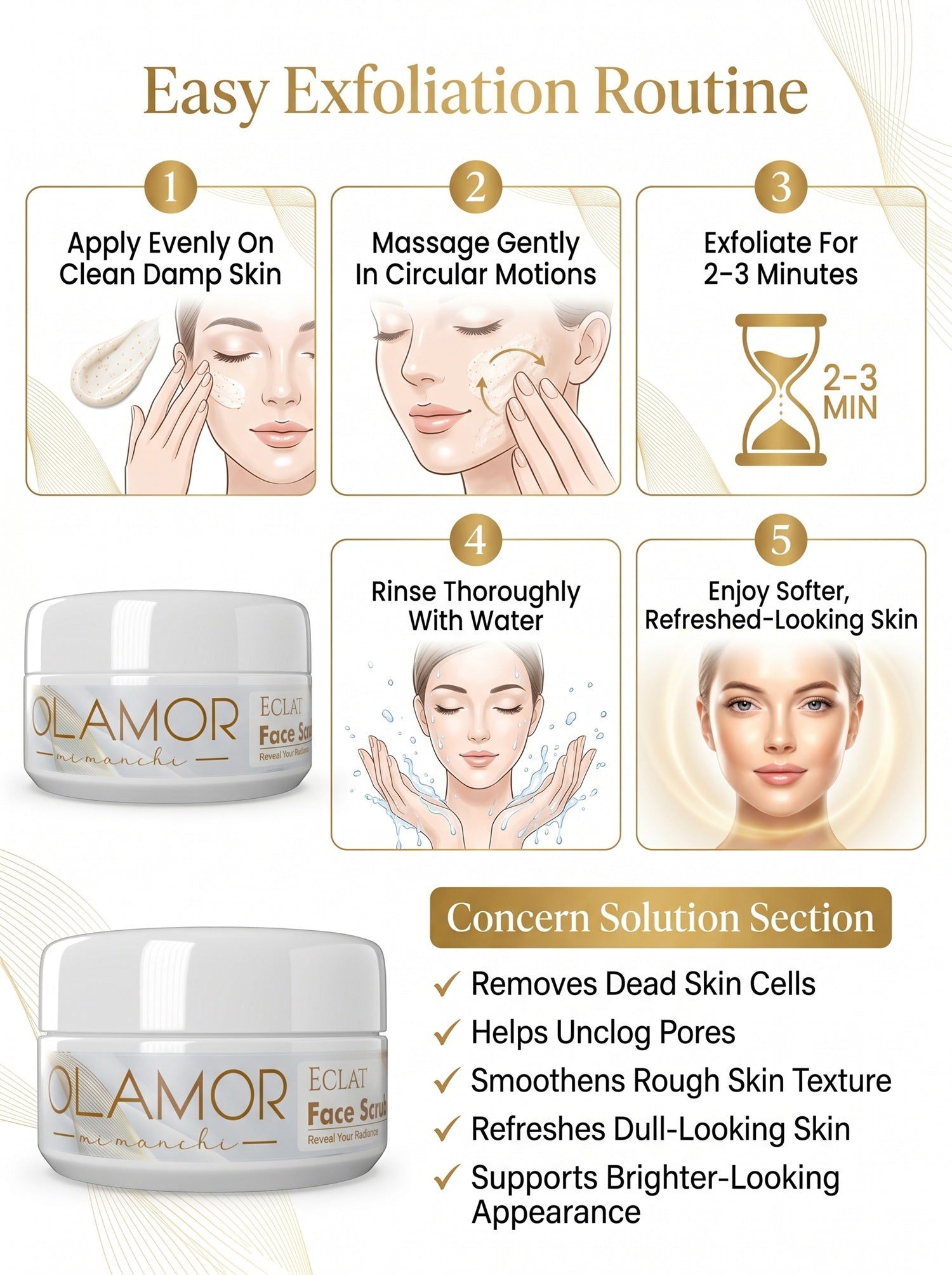 OLAMOR Éclat Gentle Face Scrub 100g | Exfoliate & Refresh Your Skin
