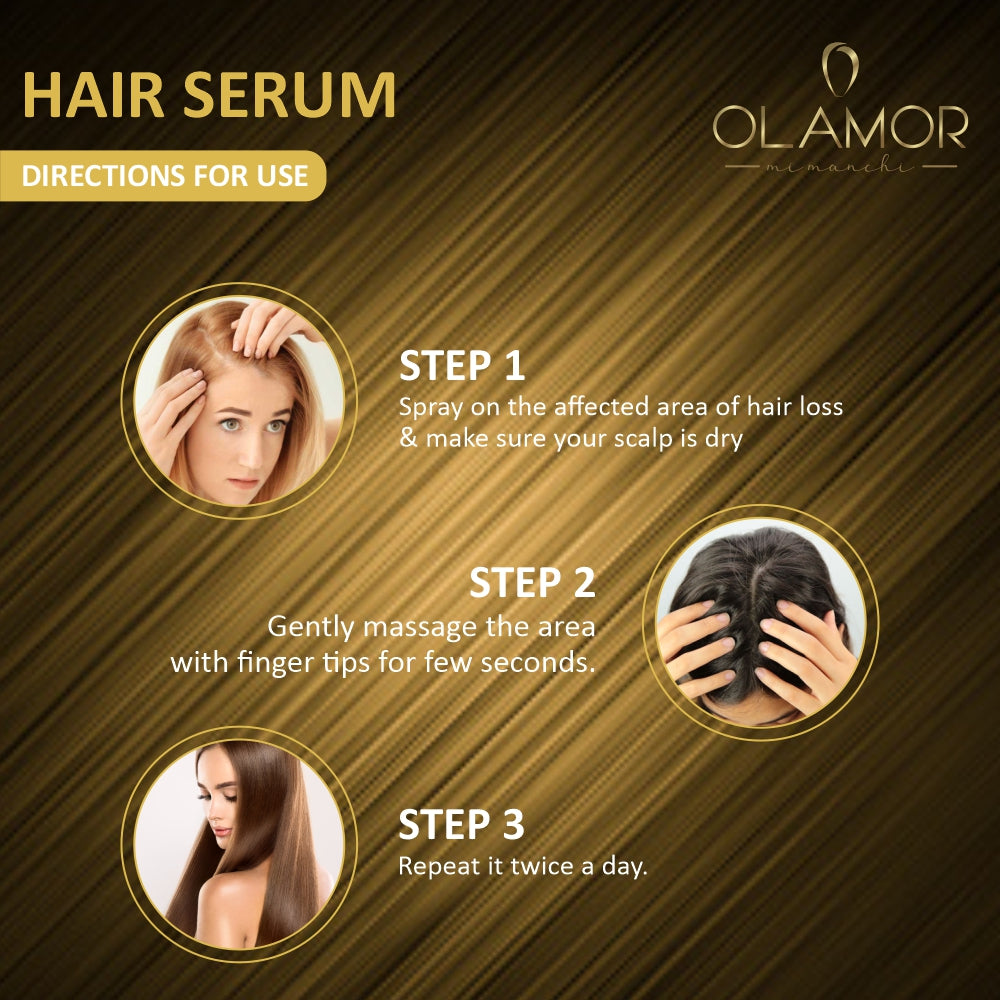 OLAMOR Vitamin-E Hair Serum with Macadamia Oil for Frizzy Hair &amp; Healthier Hair Growth - 100ml how to use