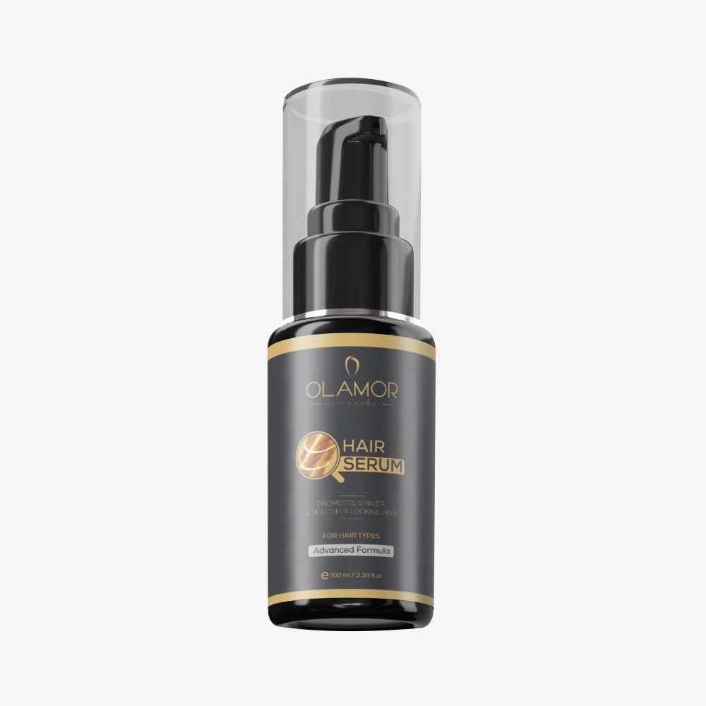 OLAMOR Vitamin-E Hair Serum with Macadamia Oil for Frizzy Hair &amp; Healthier Hair Growth - 100ml