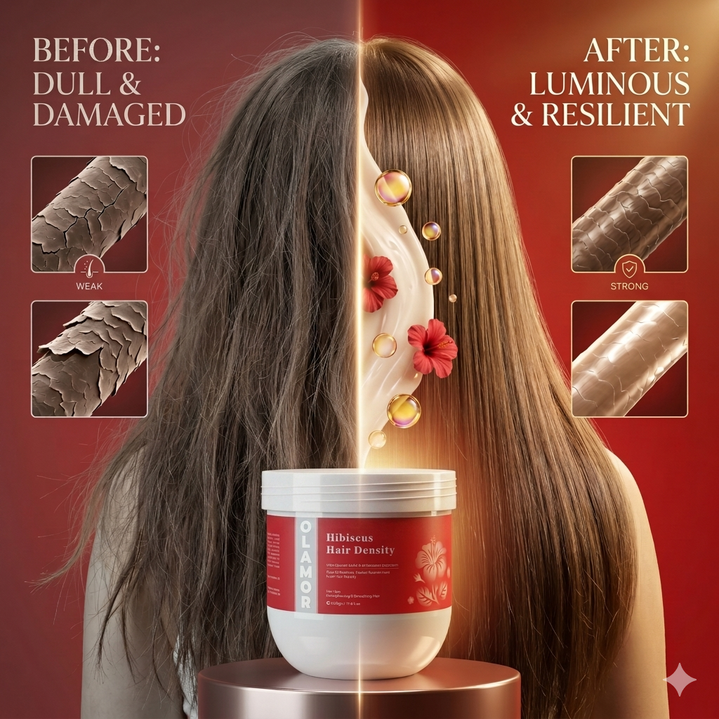 OLAMOR Hibiscus Hair Density Hair Spa Strengthening & Smoothing Hair 500GM