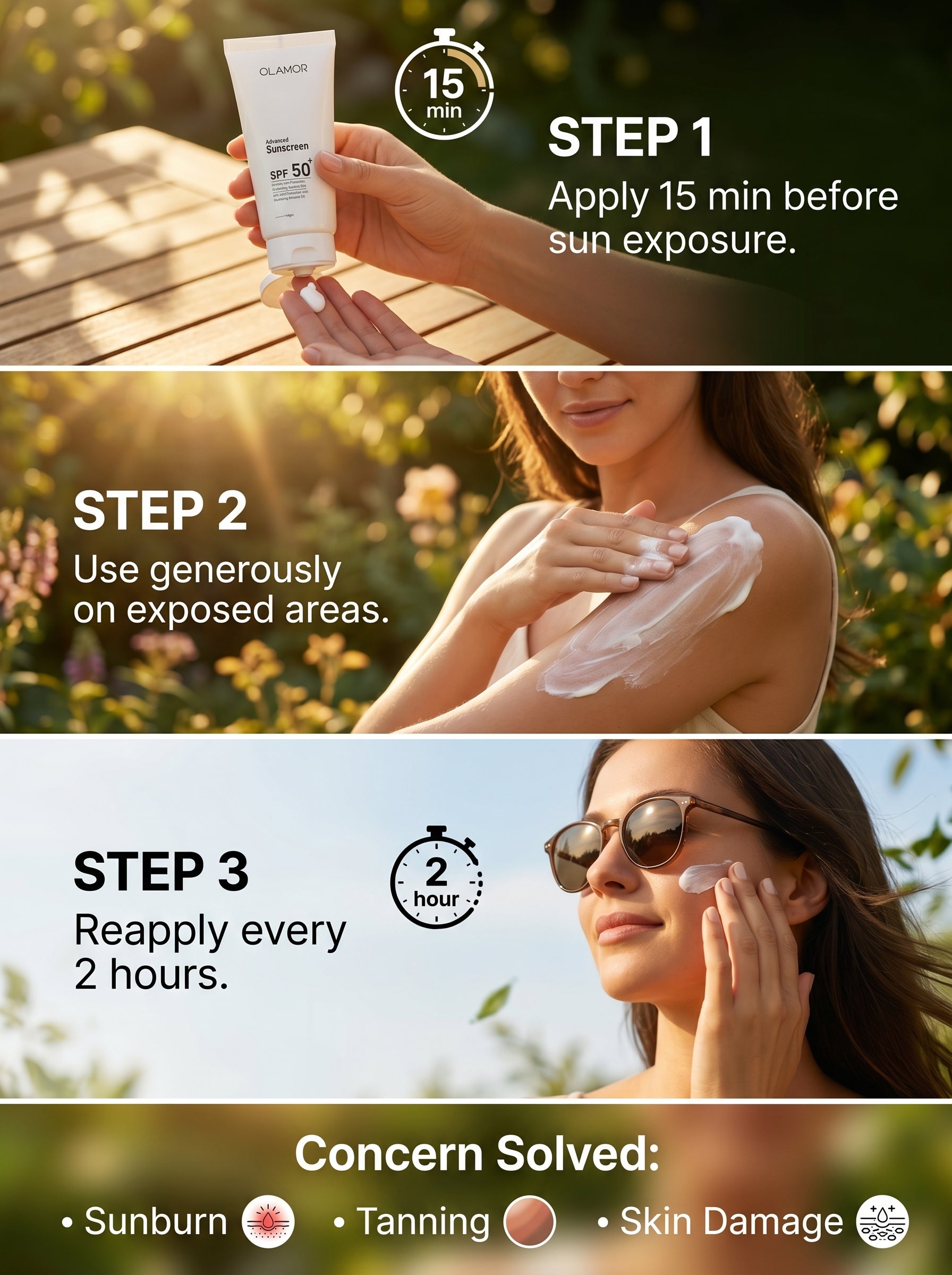 OLAMOR Advanced Sunscreen SPF 50+ 500g |Broad Spectrum UVA/UVB Protection with Vitamin E & Moisture|Lightweight|Non-Greasy Sunblock for Healthy|Radiant Skin – All Skin Types|Travel Friendly