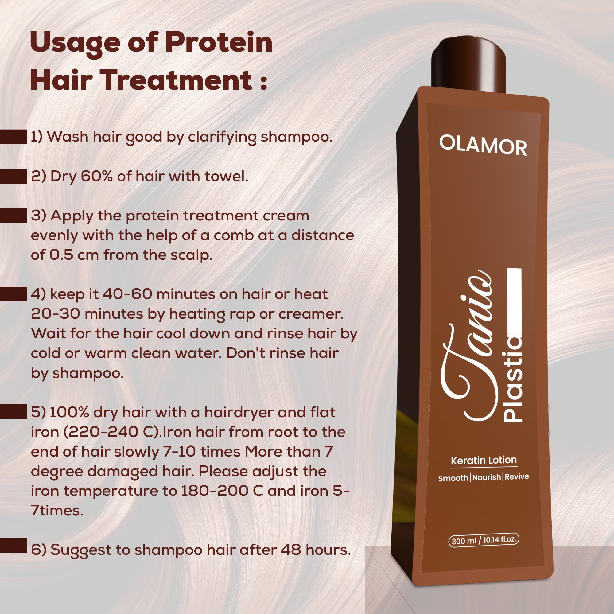 Tanio Plastia Keratin Lotion – Smooth, Repair & Shine in One Professional Instant Brightening - 300ml