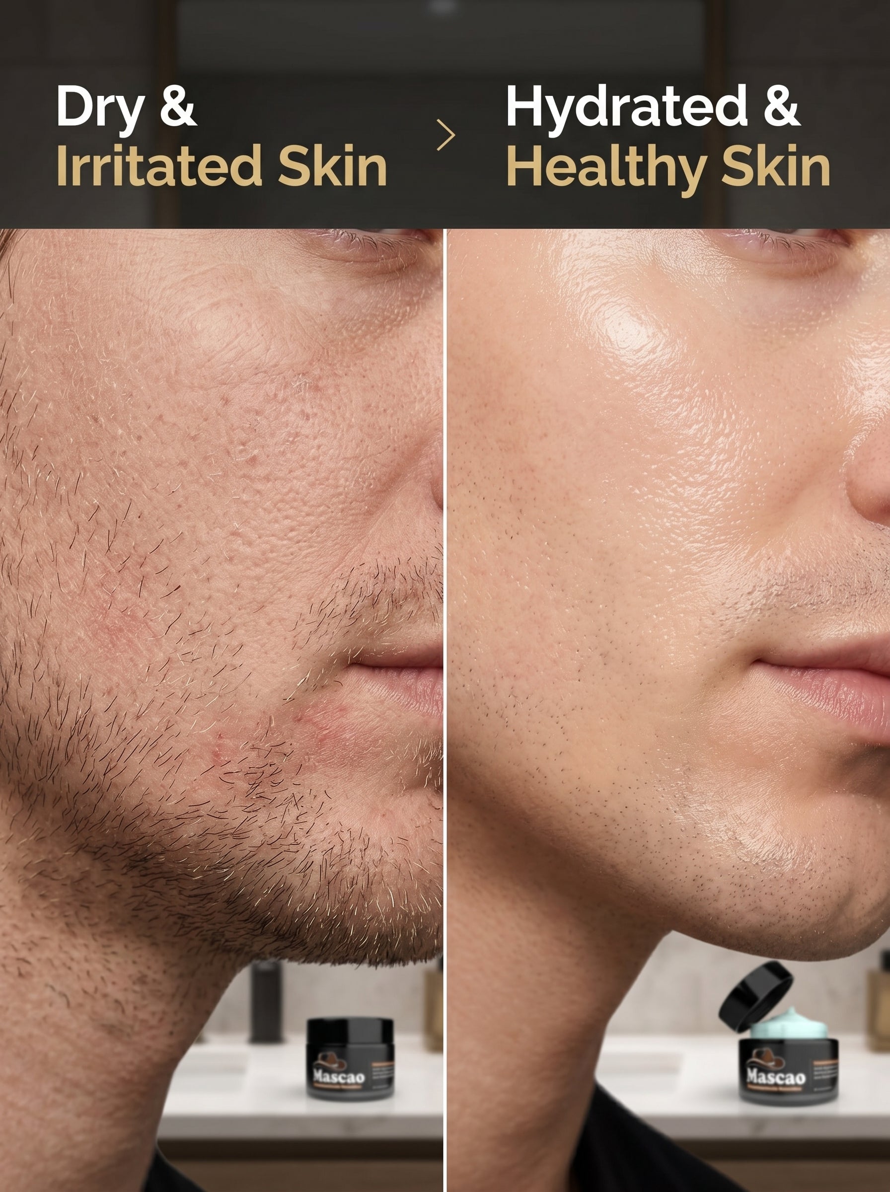 Mascao Men’s Moisturizing Face Cream 2 x 100g | With Hyaluronic Acid, Retinol & Niacinamide | Anti-Aging, Hydration & Skin Repair | Fragrance-Free