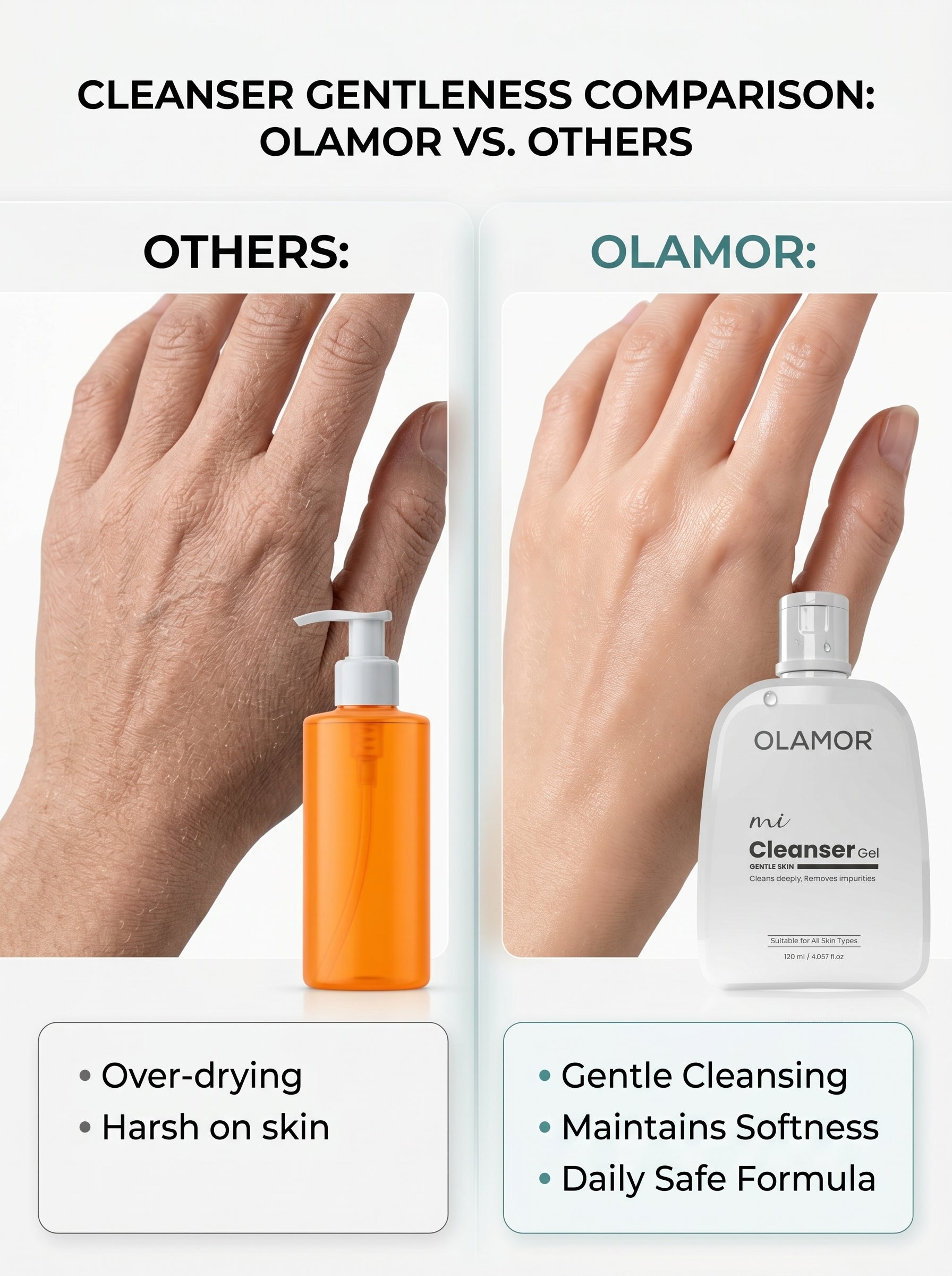 OLAMOR MI Cleanser Gel – Gentle Face Cleanser for Deep Pore Cleansing Gel 120ml