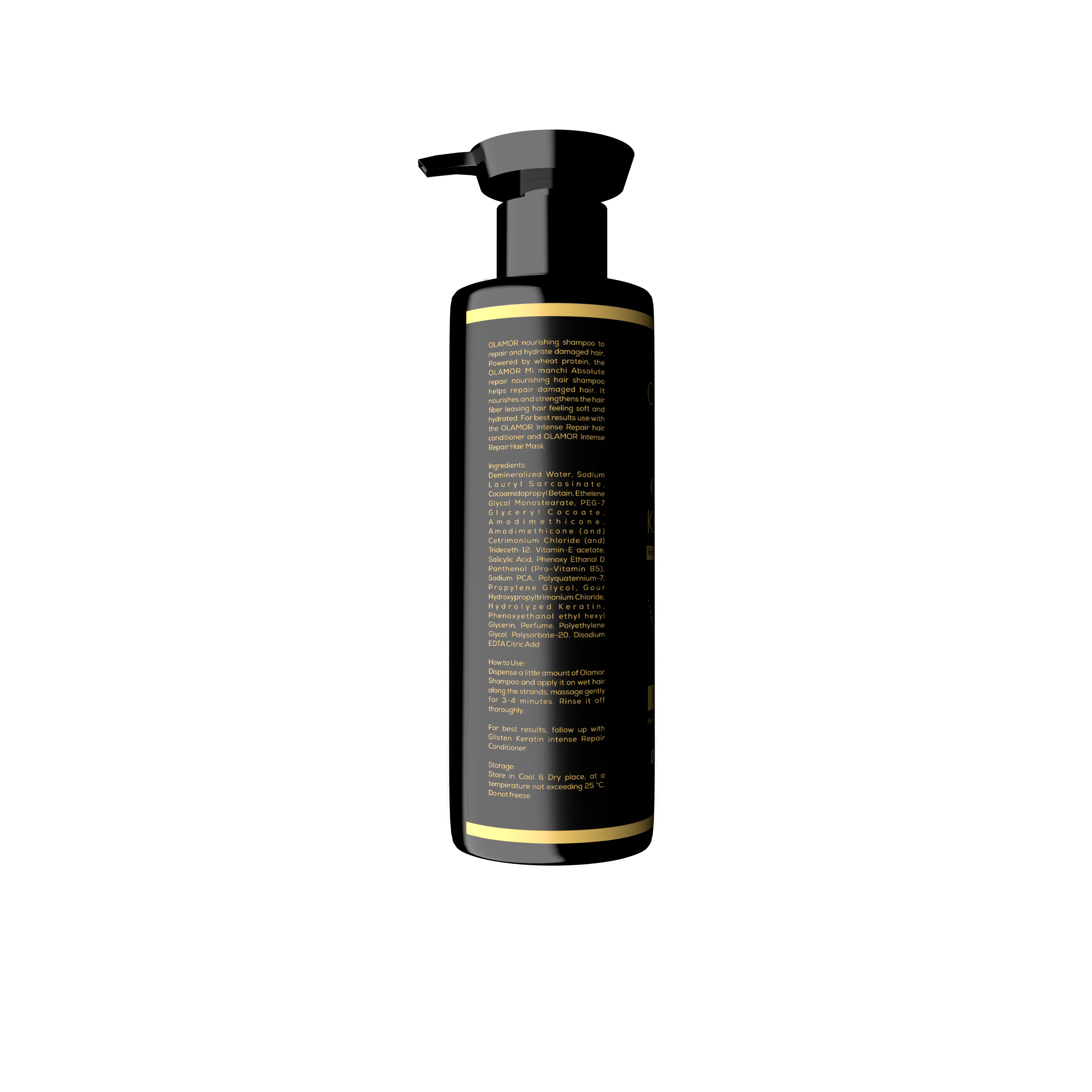OLAMOR Glisten Keratin Revitalizing Shampoo 250ml | Intense Damage Repair & Deep Nourishing Formula | Smooth, Frizz Control & Strengthening Hair Care for Dry & Damaged Hair