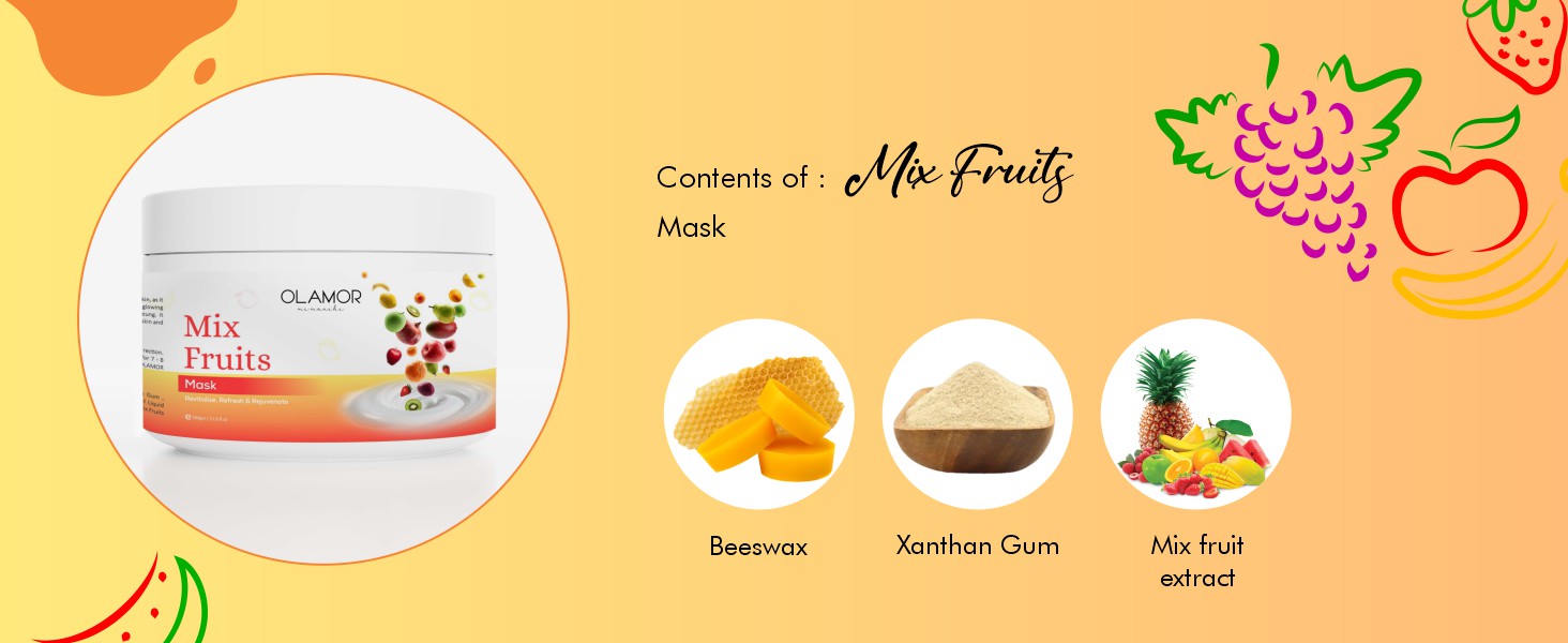 Olamor Mix Fruit Mask A+ Content Ingredients