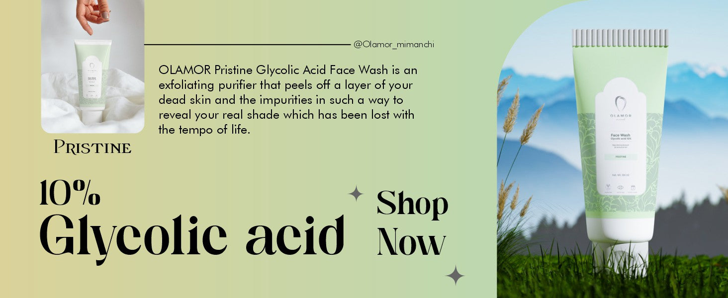 Olamor Pristine Glycolic Acid Face Wash A+ Content Intro