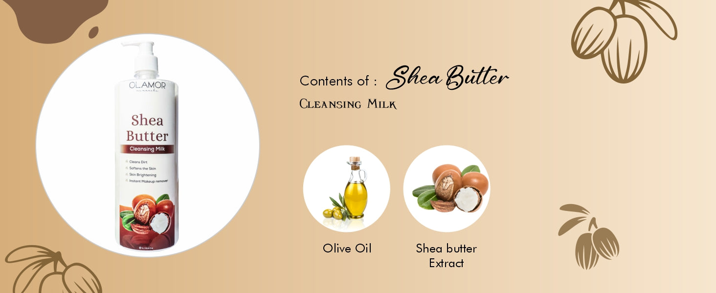 Olamor Shea Butter Cleansing Milk A+ Content Ingredients