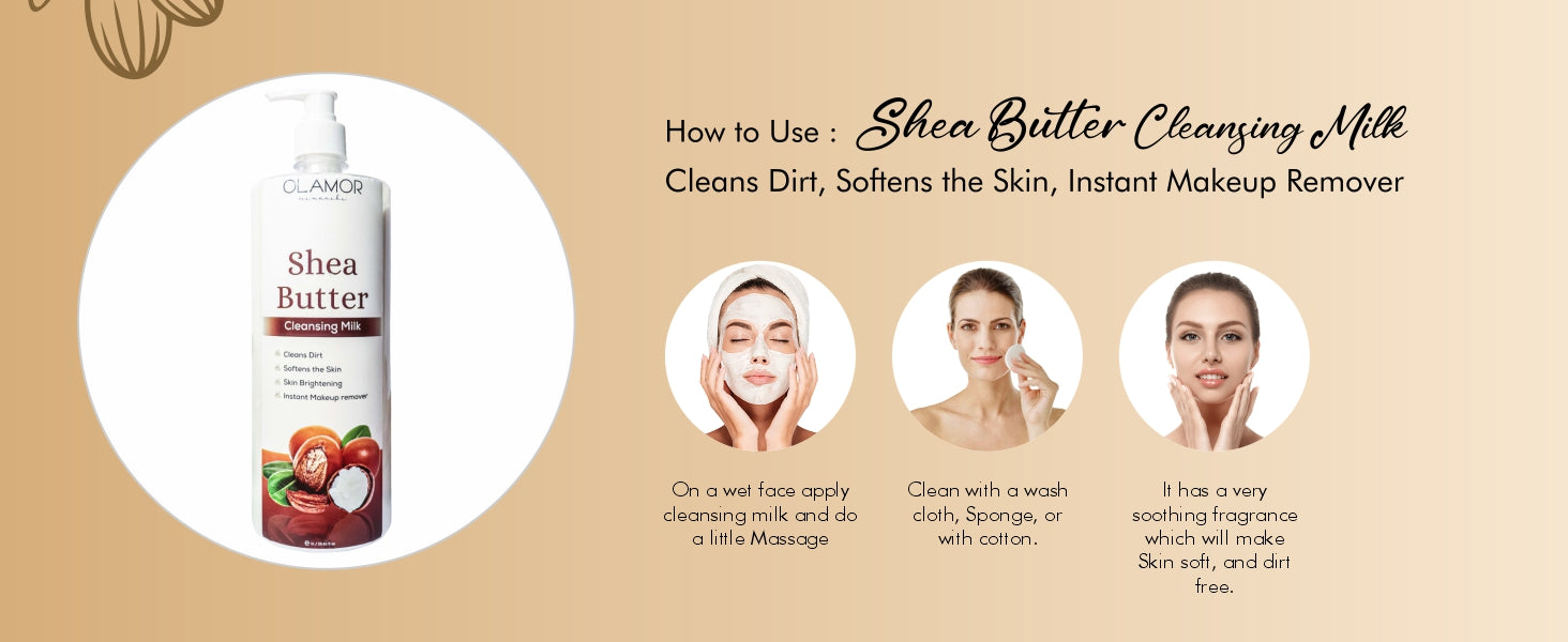 Olamor Shea Butter Cleansing Milk A+ Content How To Use