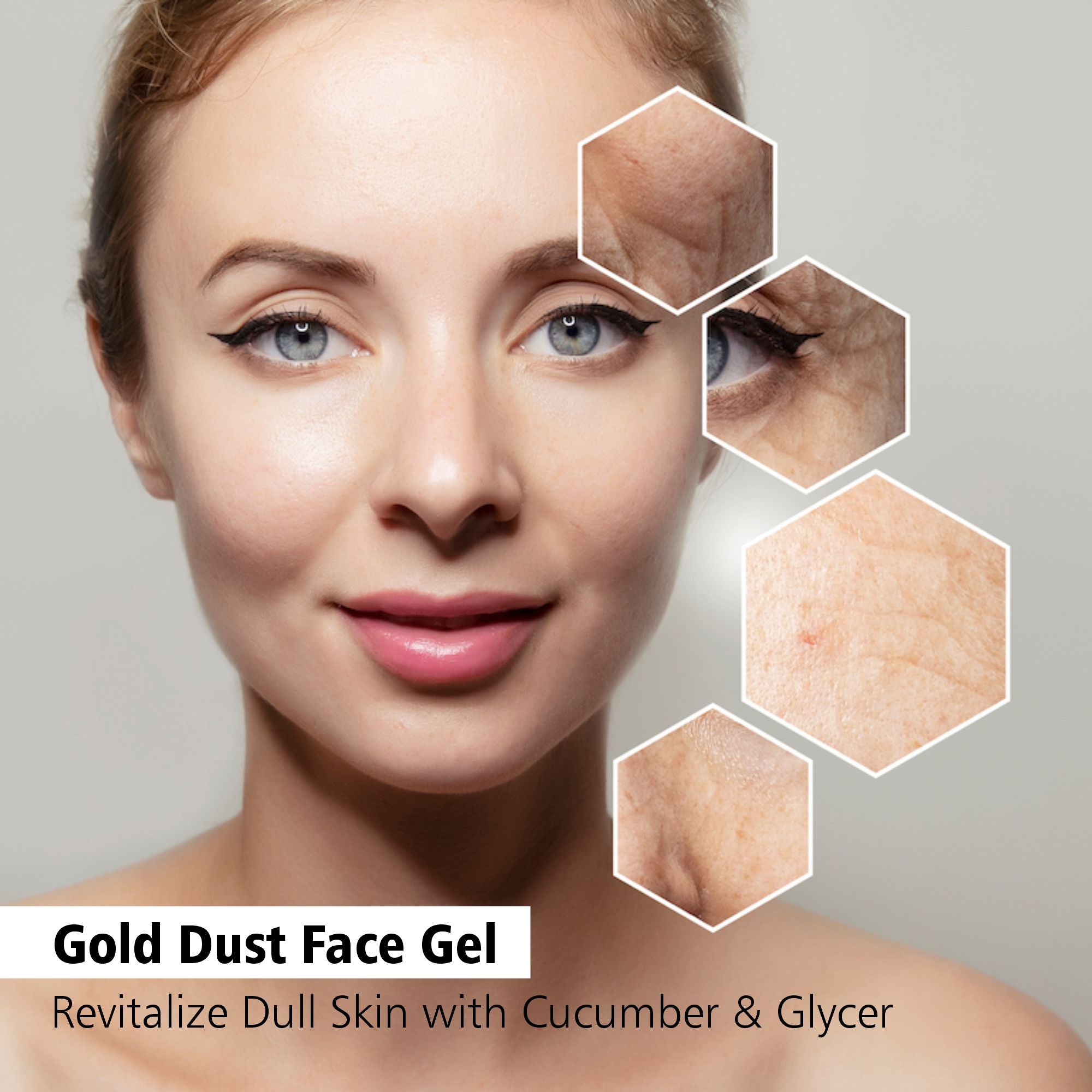 OLAMOR Gold Dust Face Gel – Lightweight Hydration & Glow Boosting Skin Gel 500gm