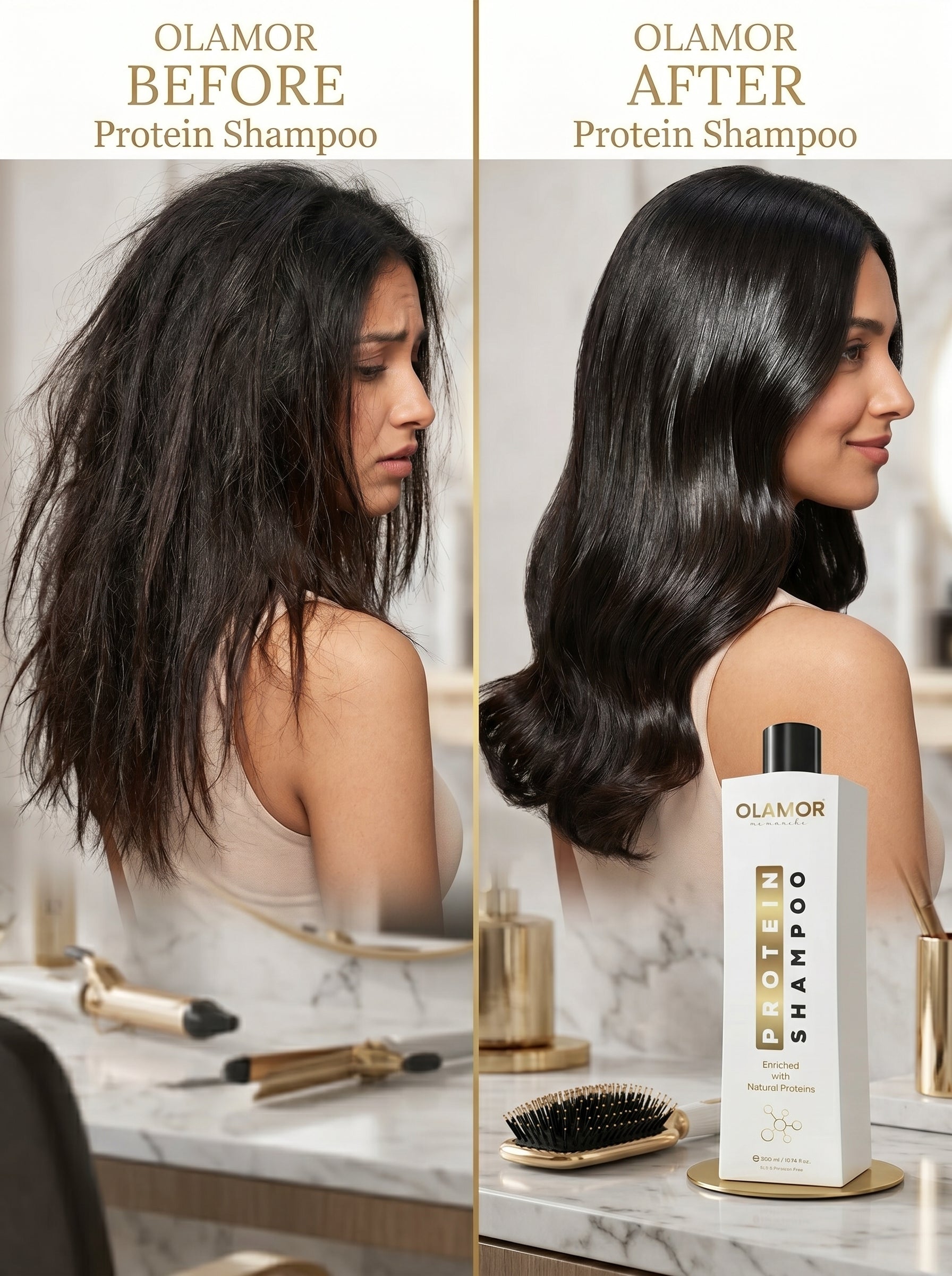 OLAMOR Hair Protein Shampoo 300ml | Sulfate-Free Daily Hair Cleanser