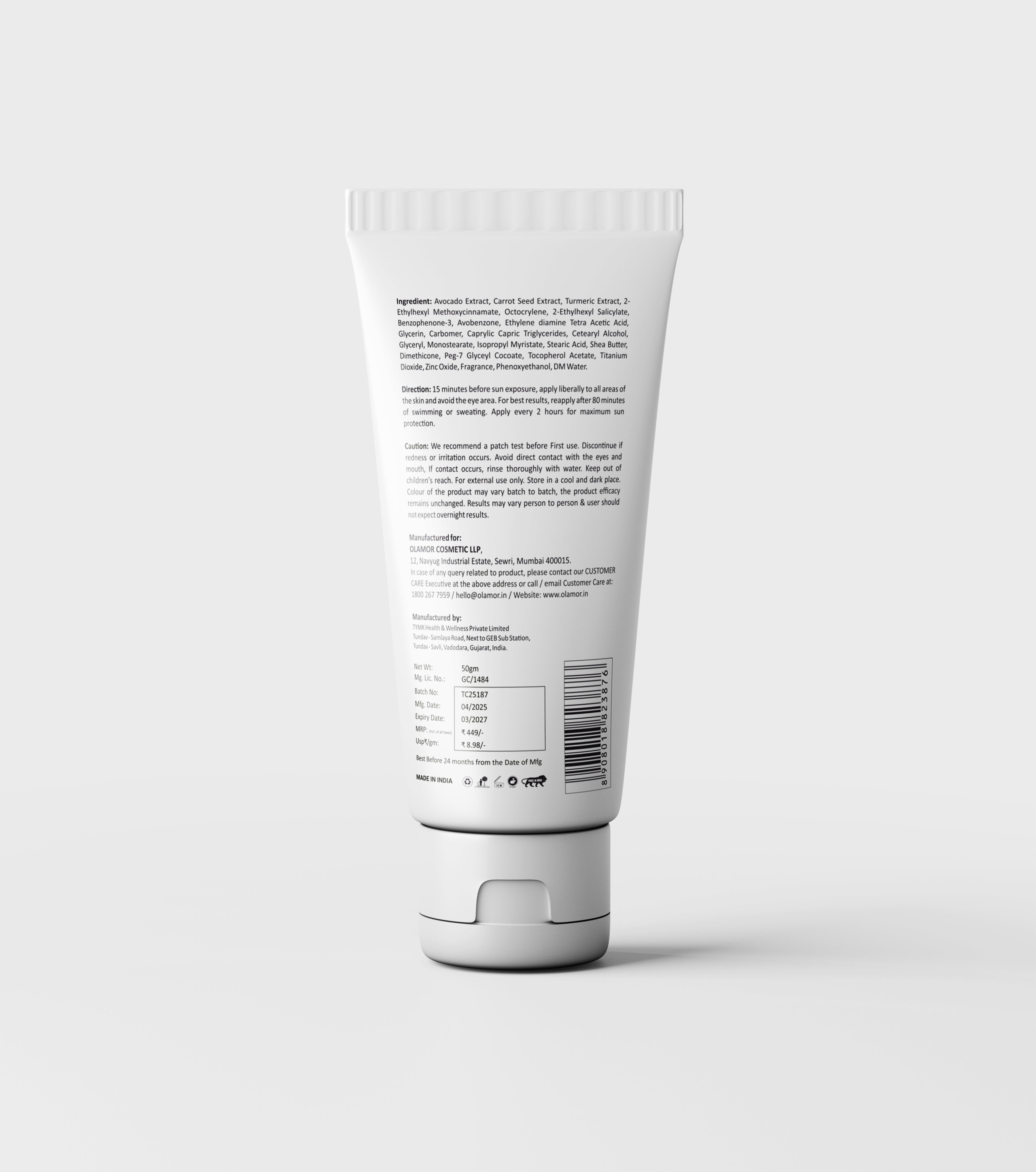 OLAMOR Advanced Sunscreen SPF 50+ 500g |Broad Spectrum UVA/UVB Protection with Vitamin E & Moisture|Lightweight|Non-Greasy Sunblock for Healthy|Radiant Skin – All Skin Types|Travel Friendly
