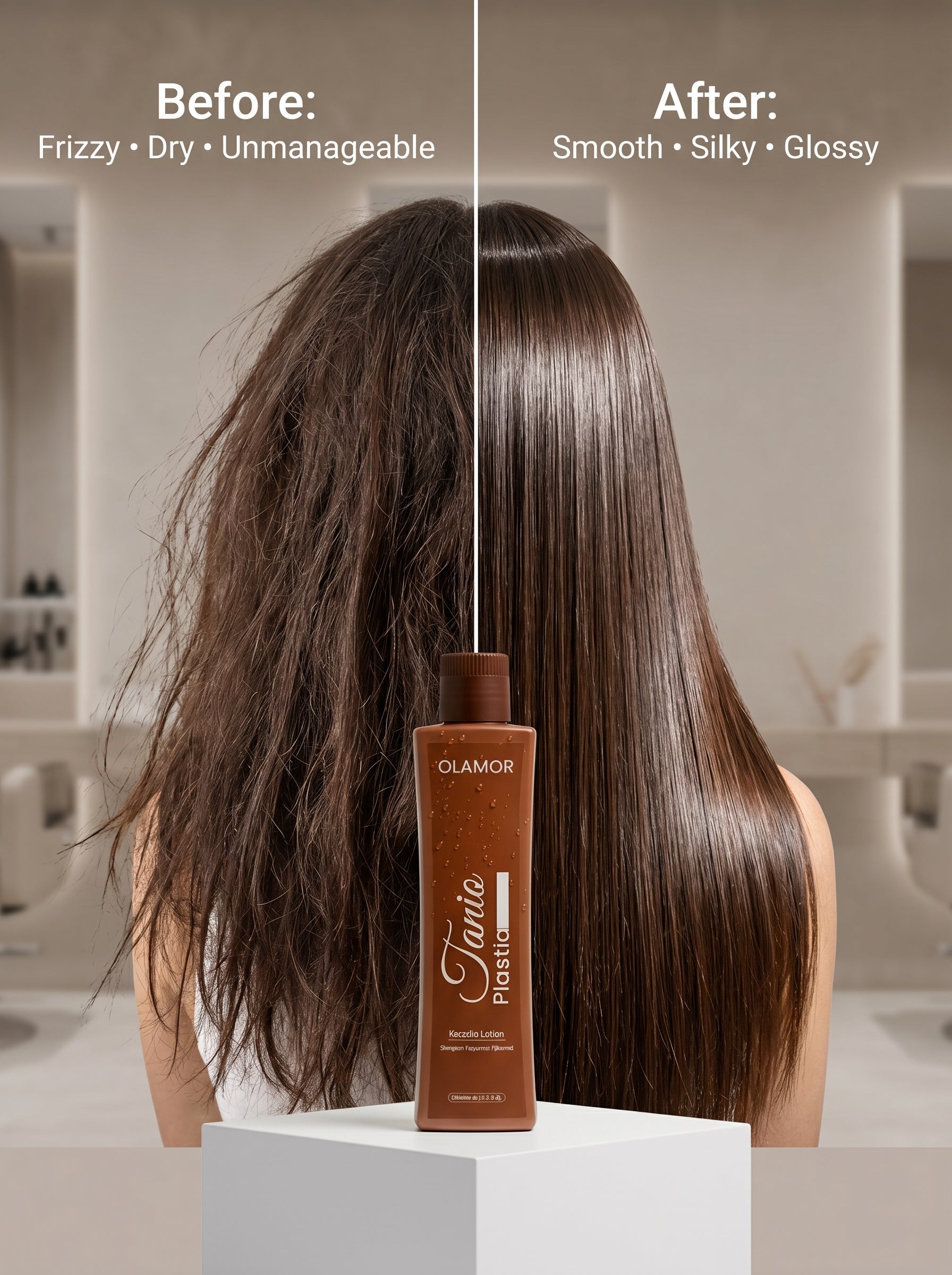 OLAMOR Tanio Plastic Keratin Lotion 300ml |Professional Tanioplastia Smoothing Treatment |Advanced Formaldehyde Free Formula for Permanent Frizz Control Intense Shine & Hair Strengthening