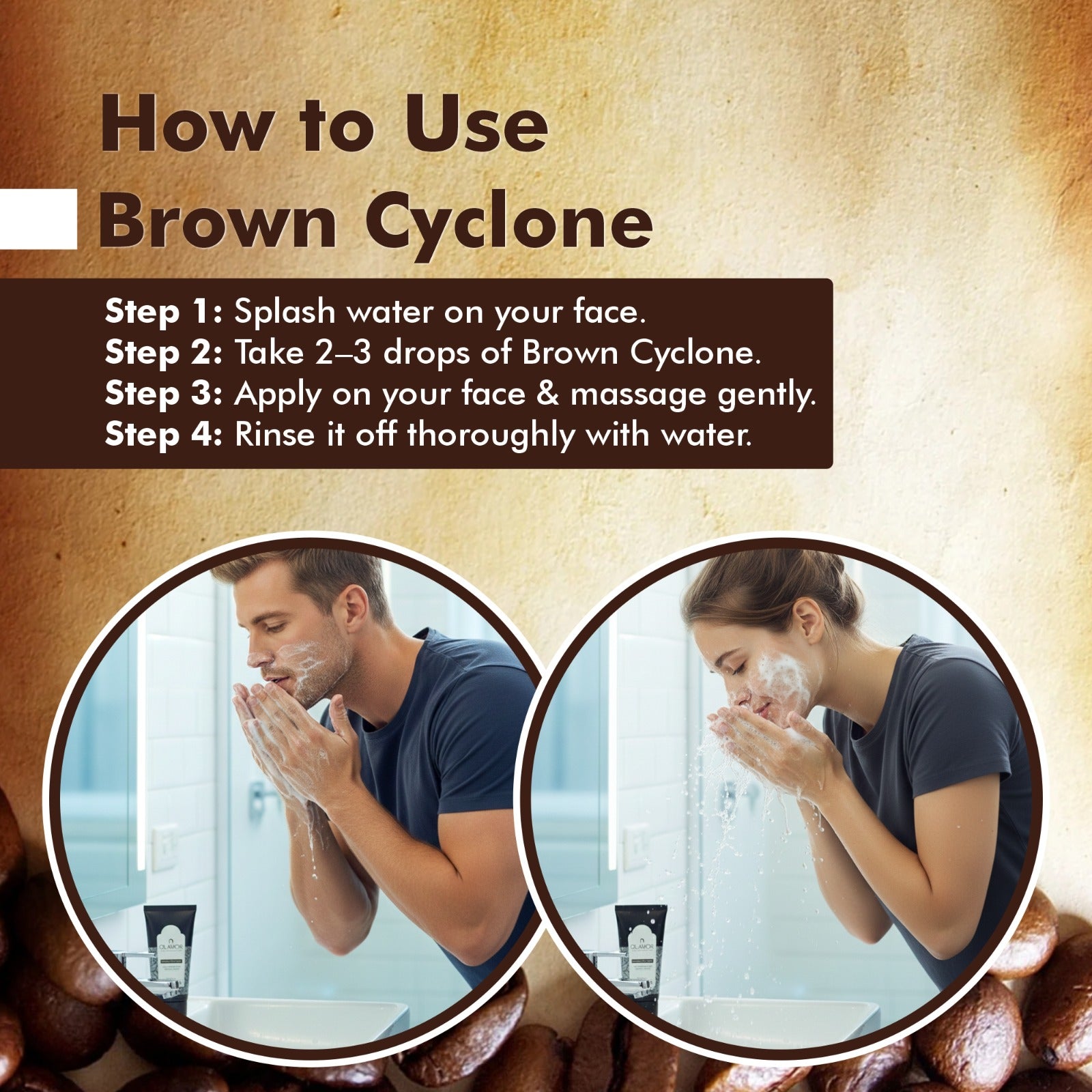 Brown Cyclone Coffee Face Wash