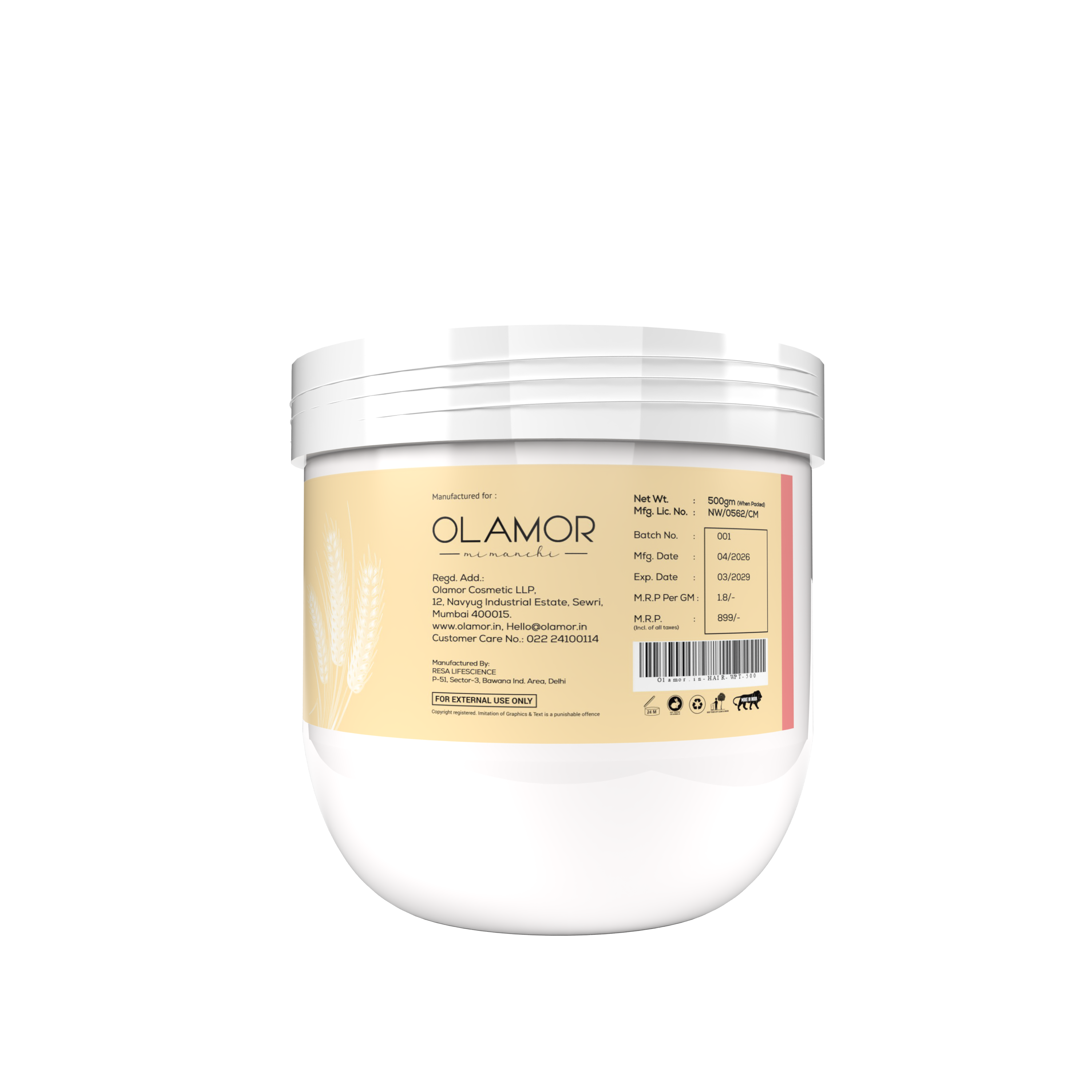 OLAMOR Wheat Protein Complex Hair Spa Professional Protein Repair System 500GM