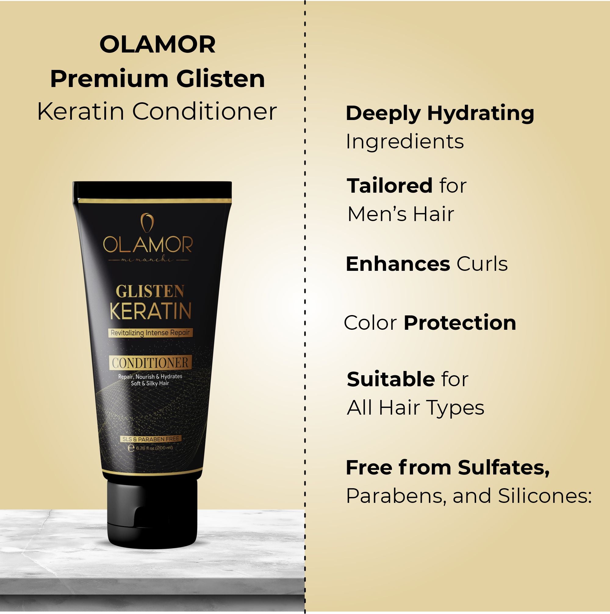 Premium Glisten Revitalizing Intense Hair Damage Repair Keratin Conditioner