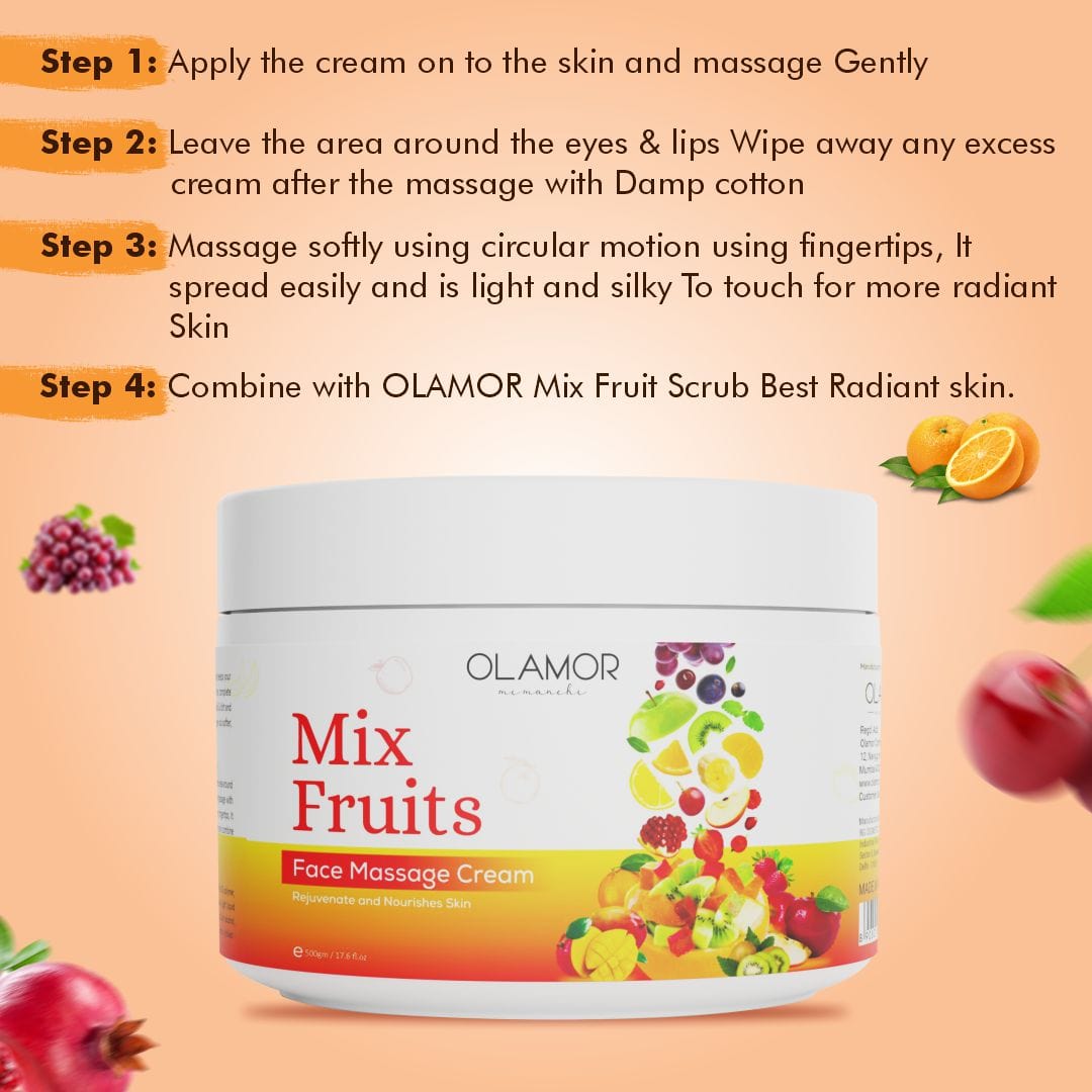 OLAMOR Mix Fruit Face Massage Cream How To Use