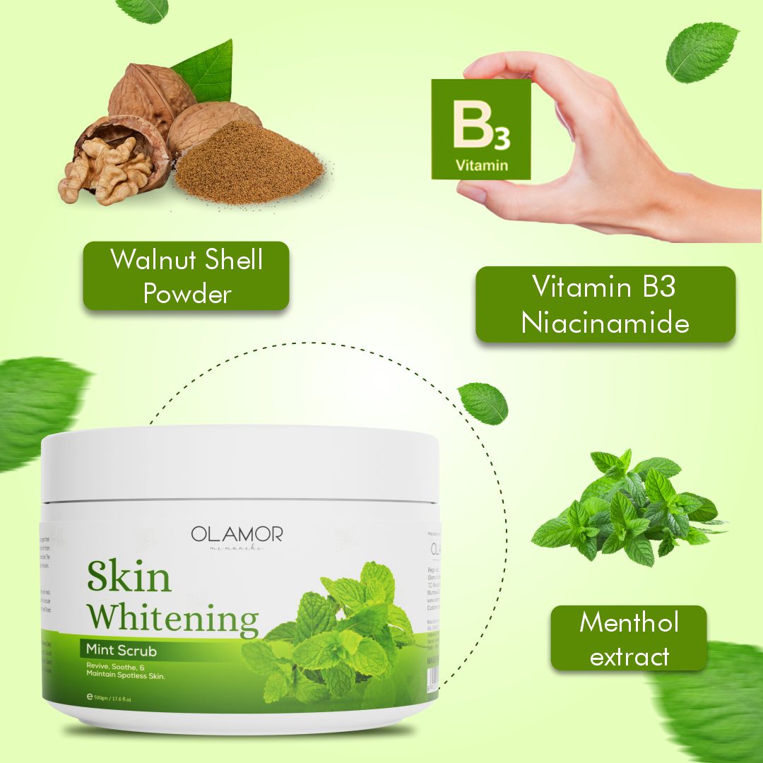 OLAMOR Skin Whitening Mint Scrub Ingredients