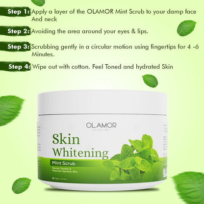 OLAMOR Skin Whitening Mint Scrub How To Use