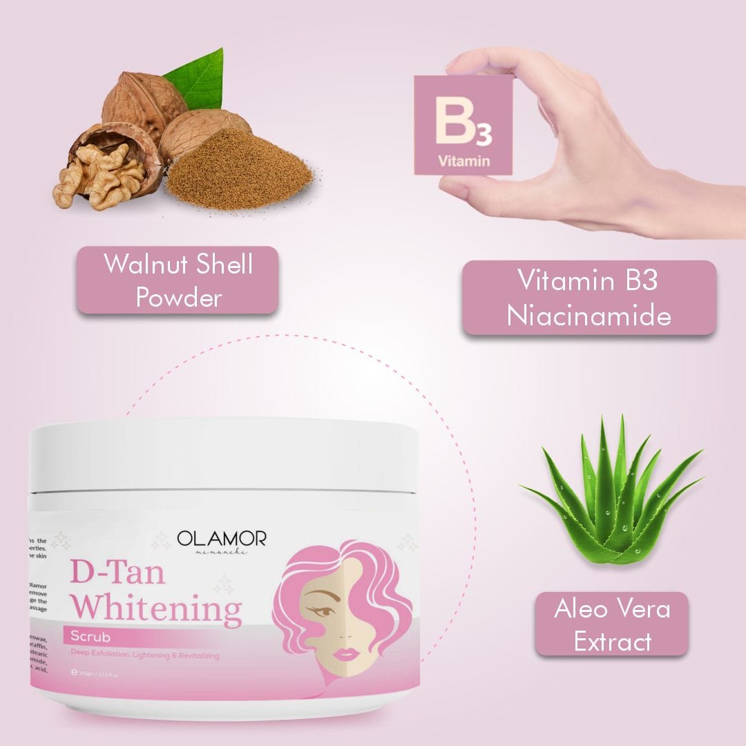 OLAMOR D-Tan Whitening Face Scrub Ingredients