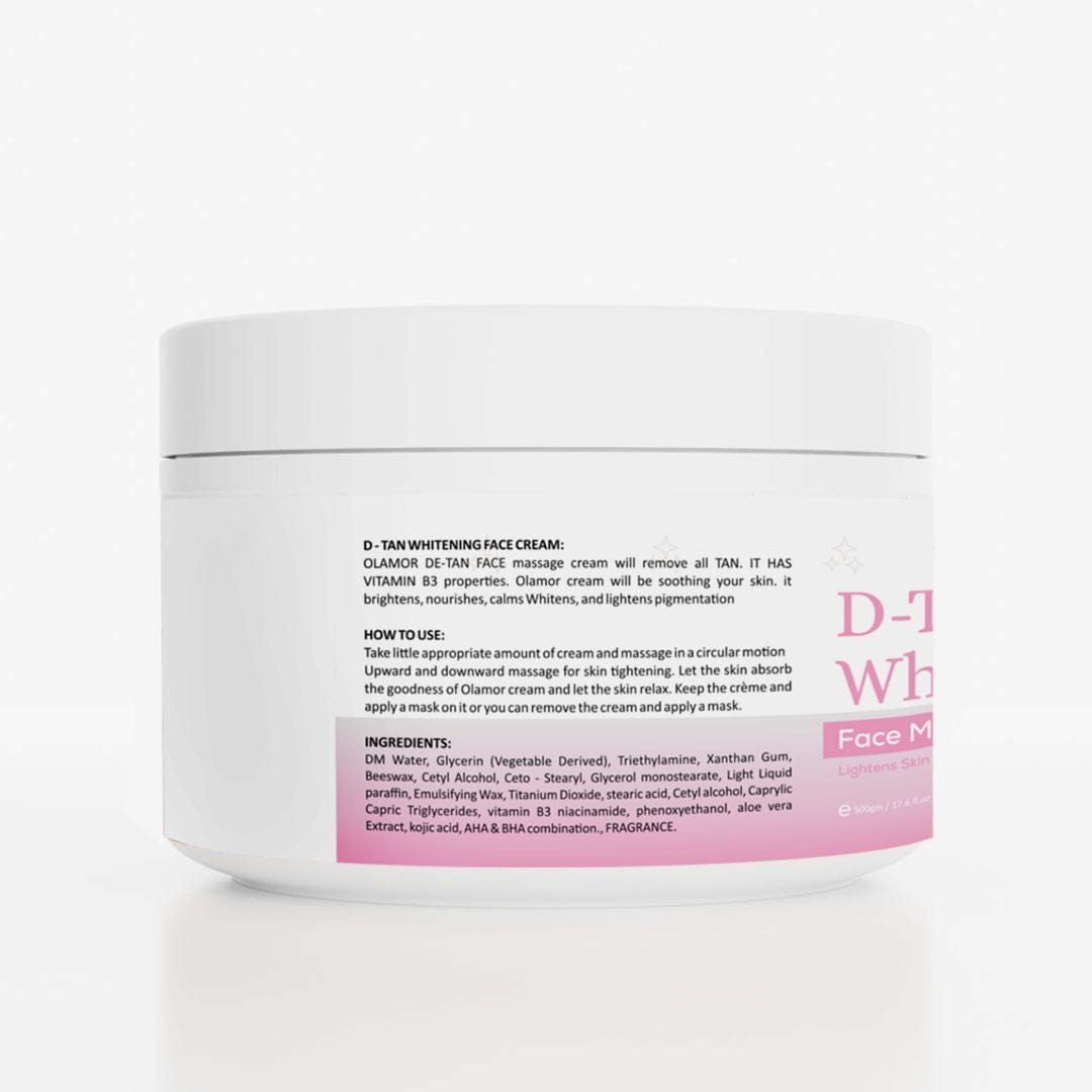 Olamor D-Tan Whitening Face Massage Cream Back
