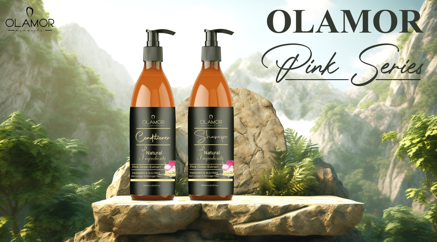 Olámor Pink Series Hair Growth Shampoo and Conditioner - Nourishing Hair Care Duo for Stronger, Healthier Hair