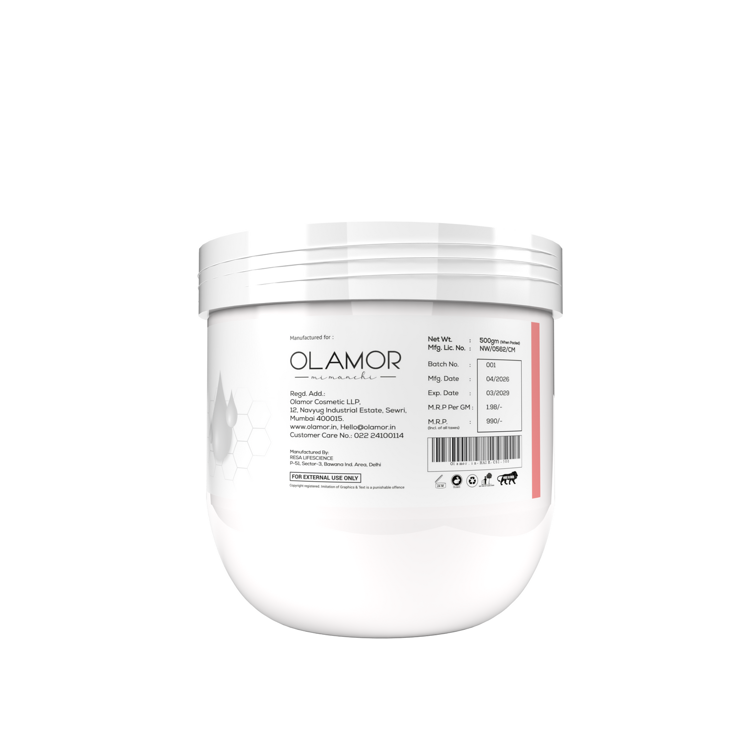 OLAMOR Ceramide Silk Infusion Hair Spa Ideal for color- Treated &amp; Chemically Treated Hair 500GM