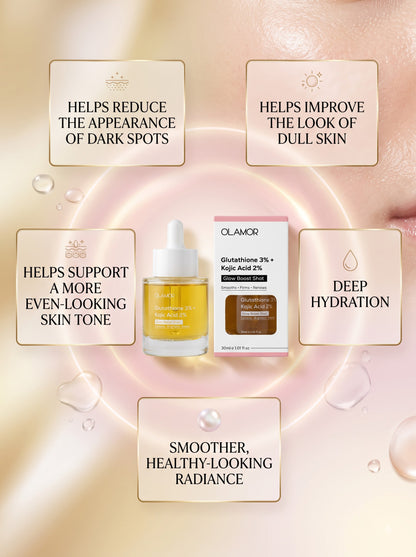 Glutathione Face Serum  3% + Kojic Acid 2% Glow Boost Shot