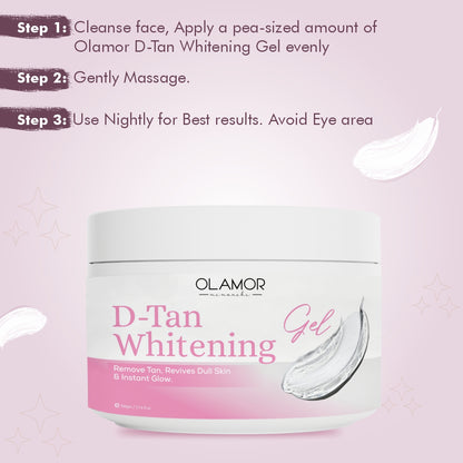 D-Tan Whitening Gel Remove Tan Revives Dull Skin &amp; Instant Glow - 500gm