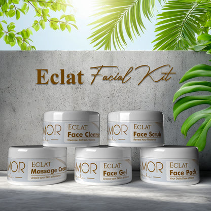 OLAMOR Éclat Pack of 5 Daily Skincare Essentials | Face Cleanser, Gel, Scrub, Cream &amp; Face Pack