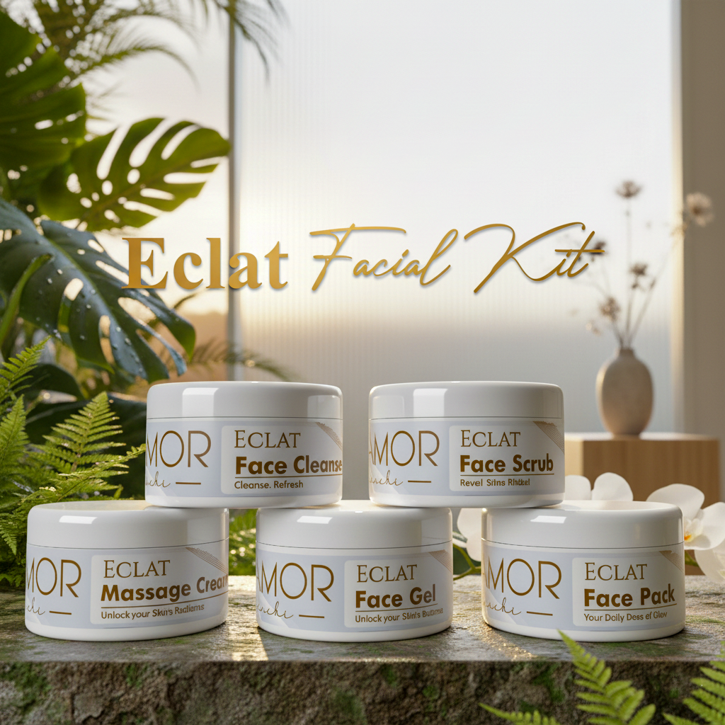 OLAMOR Éclat Pack of 5 Daily Skincare Essentials | Face Cleanser, Gel, Scrub, Cream &amp; Face Pack