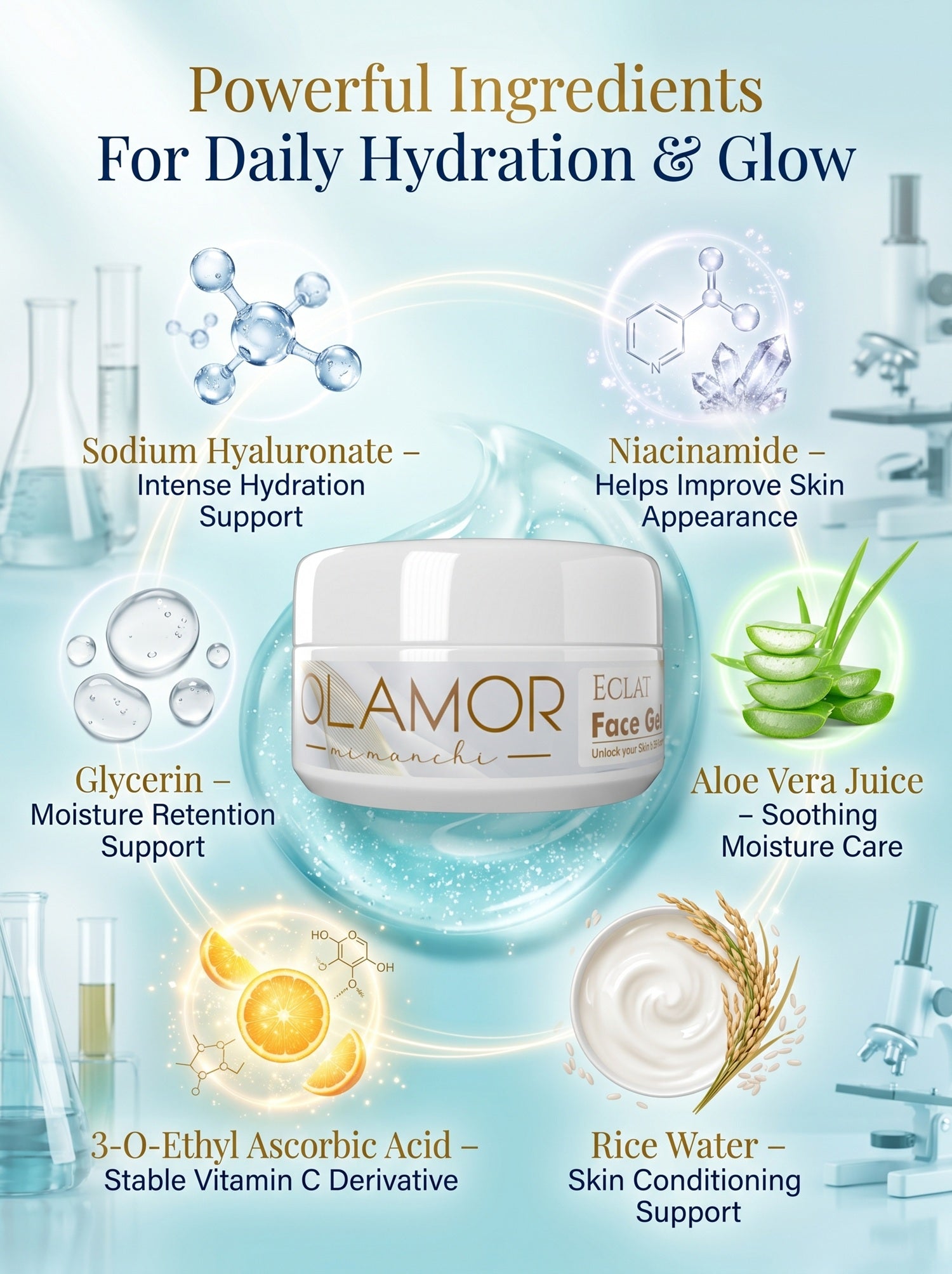 OLAMOR Éclat Refreshing Face Gel 120g | Smooth &amp; Healthy-Looking Skin