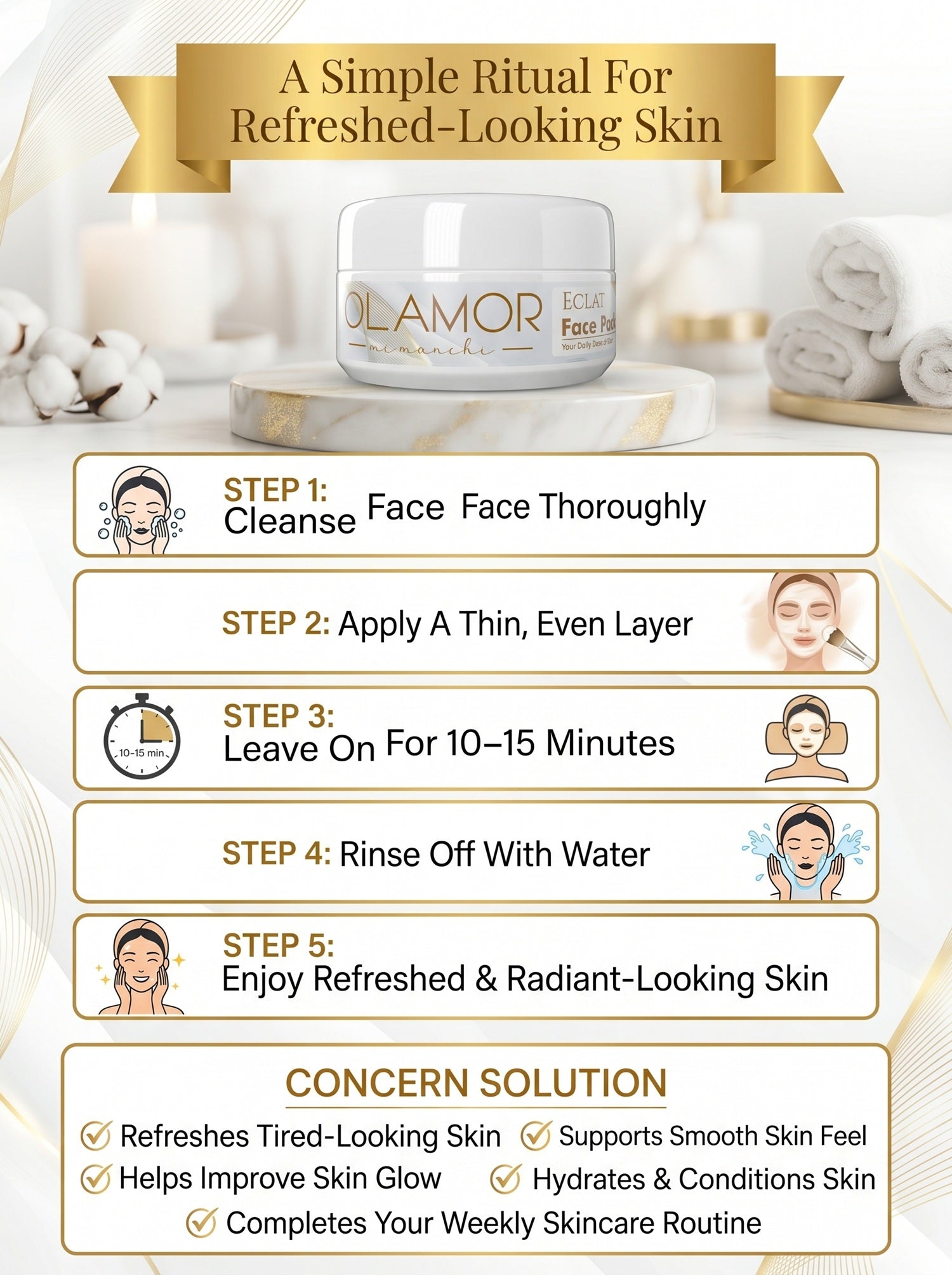 OLAMOR Éclat Healthy Glow Face Pack 140g – Nourish &amp; Refresh Your Skin