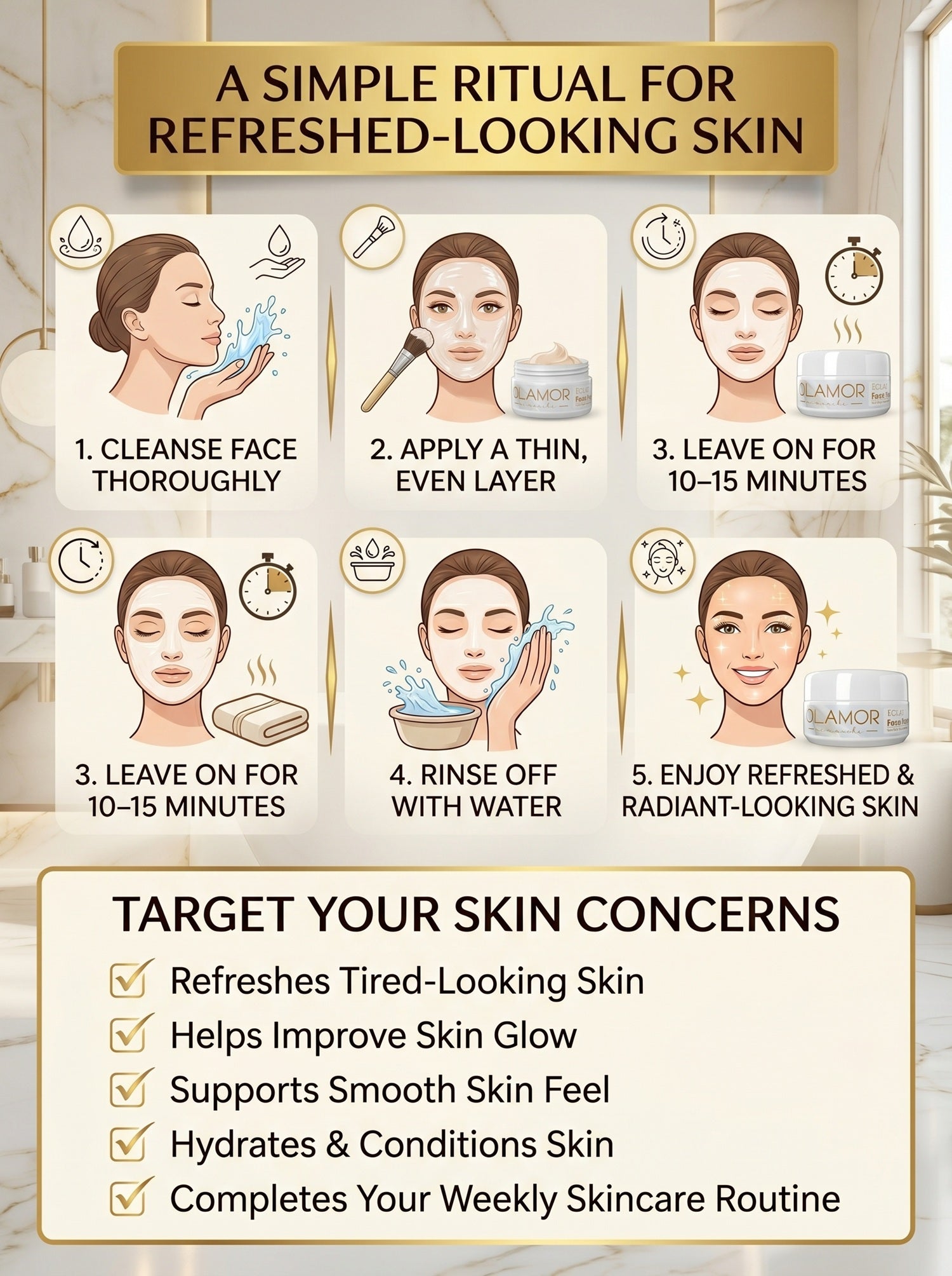 OLAMOR Éclat Healthy Glow Face Pack 140g – Nourish &amp; Refresh Your Skin