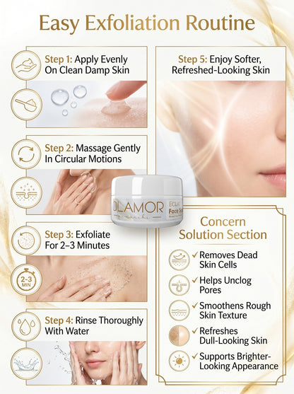OLAMOR Éclat Gentle Face Scrub 100g | Exfoliate &amp; Refresh Your Skin