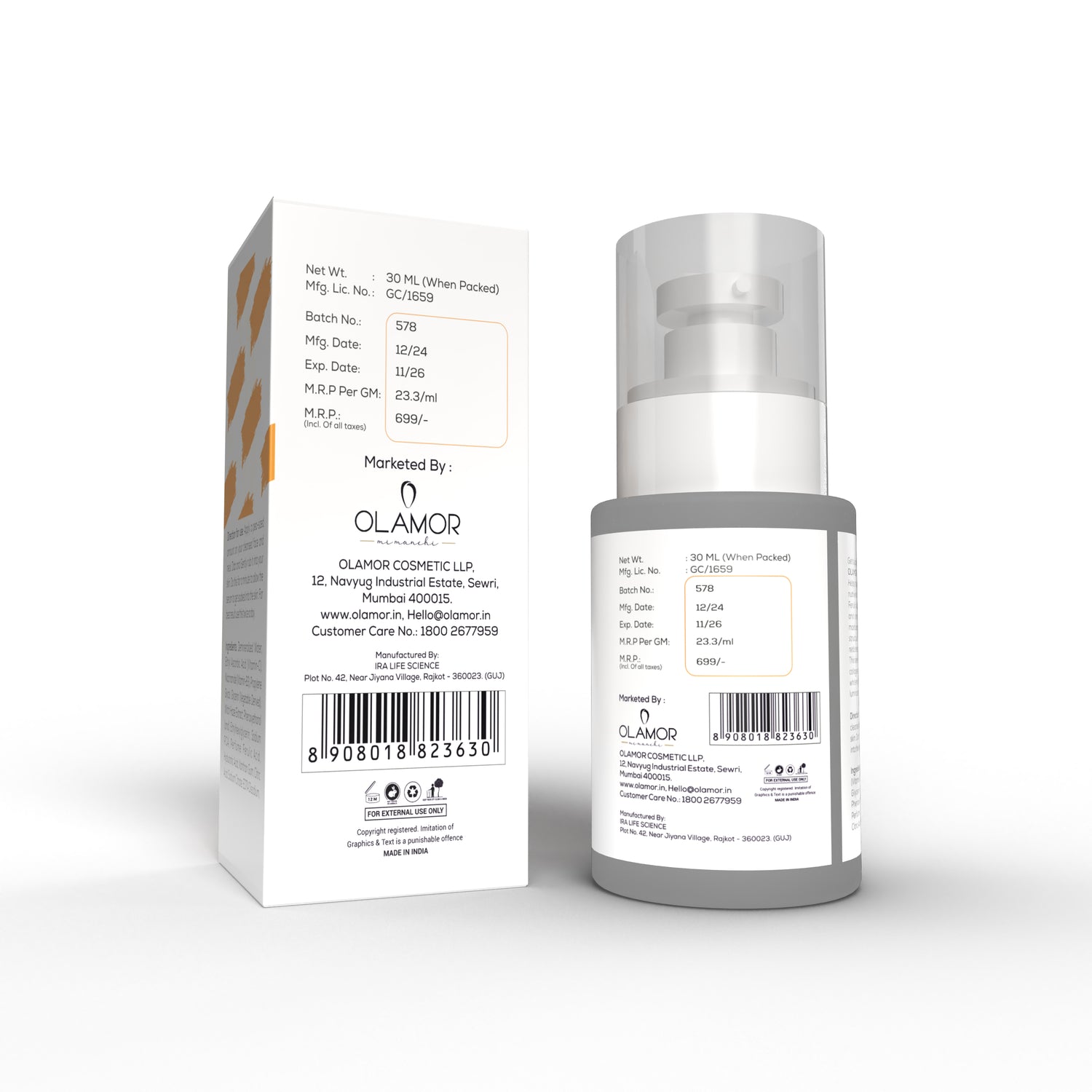 OLAMOR  Vitamin C Face Serum | Brightening &amp; Skin Tone Improving Serum for Glowing, Even &amp; Radiant Skin | For Men &amp; Women 30ml