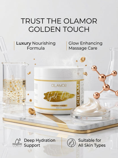 OLAMOR Gold Dust Face Massage Cream – Skin Brightening &amp; Nourishing Cream 500gm