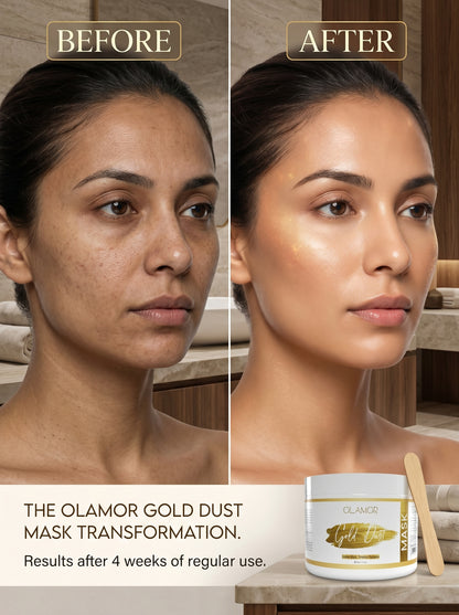OLAMOR Gold Dust Face Mask – Deep Cleansing &amp; Skin Brightening Glow Pack Face Mask 500gm