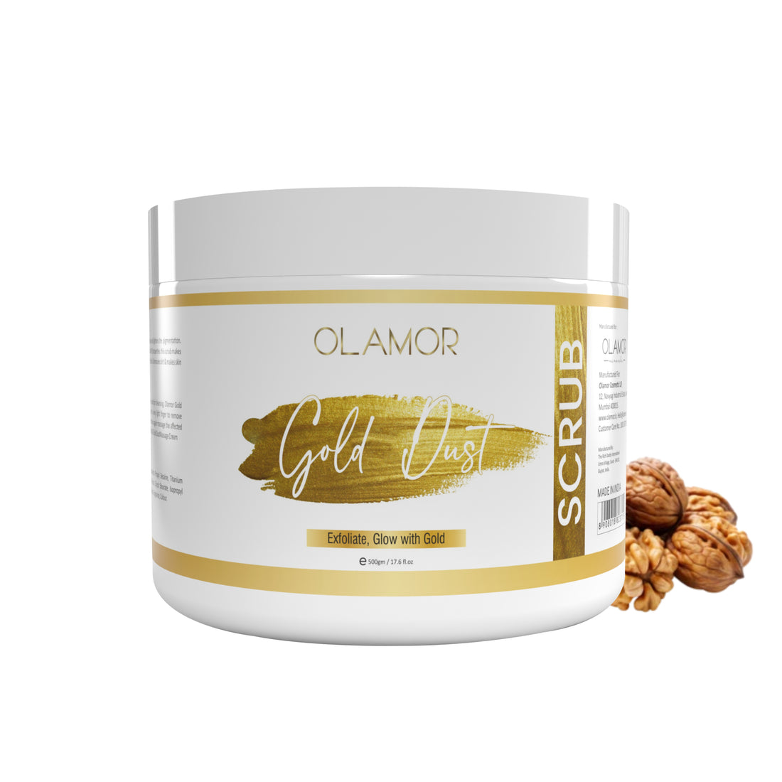 OLAMOR Gold Dust Face Scrub – Exfoliating &amp; Skin Polishing for Radiant Glow Face Scrub 500gm