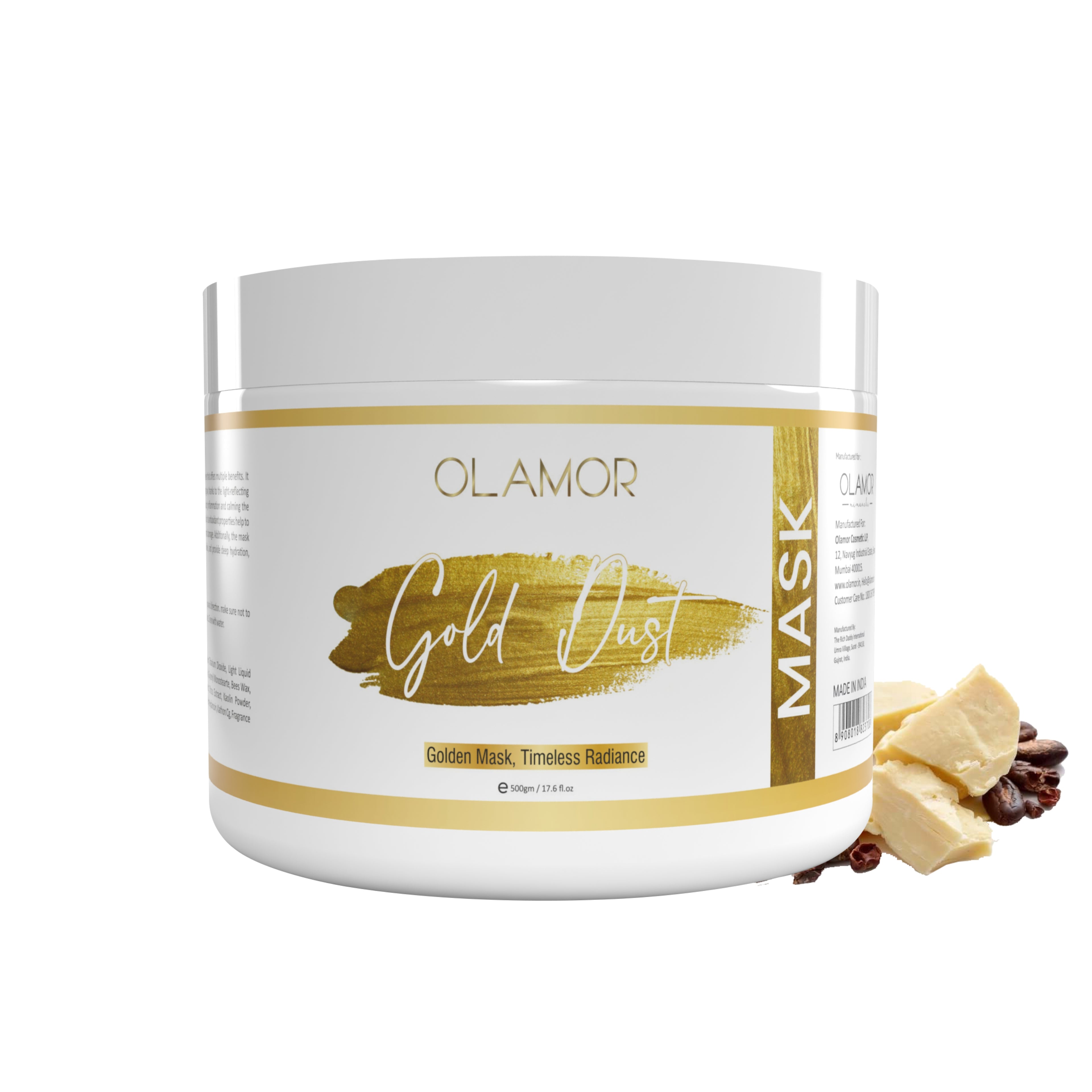 OLAMOR Gold Dust Face Mask – Deep Cleansing &amp; Skin Brightening Glow Pack Face Mask 500gm