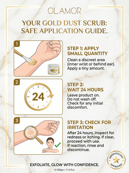 OLAMOR Gold Dust Face Scrub 500g | Gentle Exfoliating Face Scrub smooth skin feel