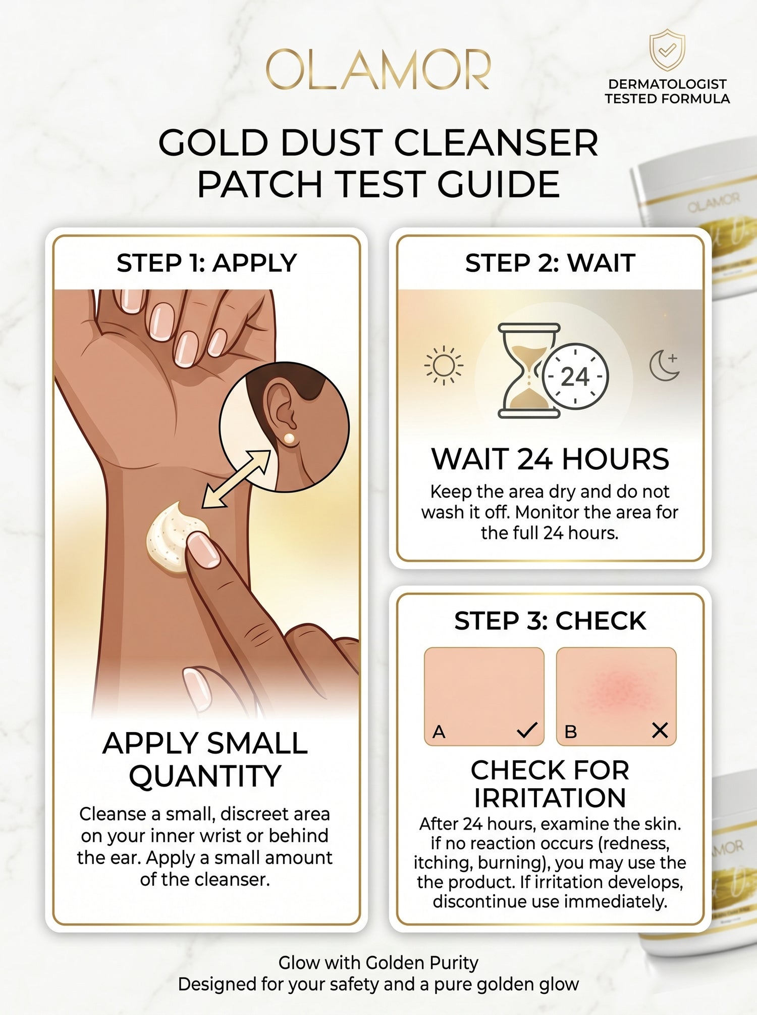 OLAMOR Gold Dust Face Cleanser – Deep Cleansing &amp; Radiance Boost Face Wash 500gm