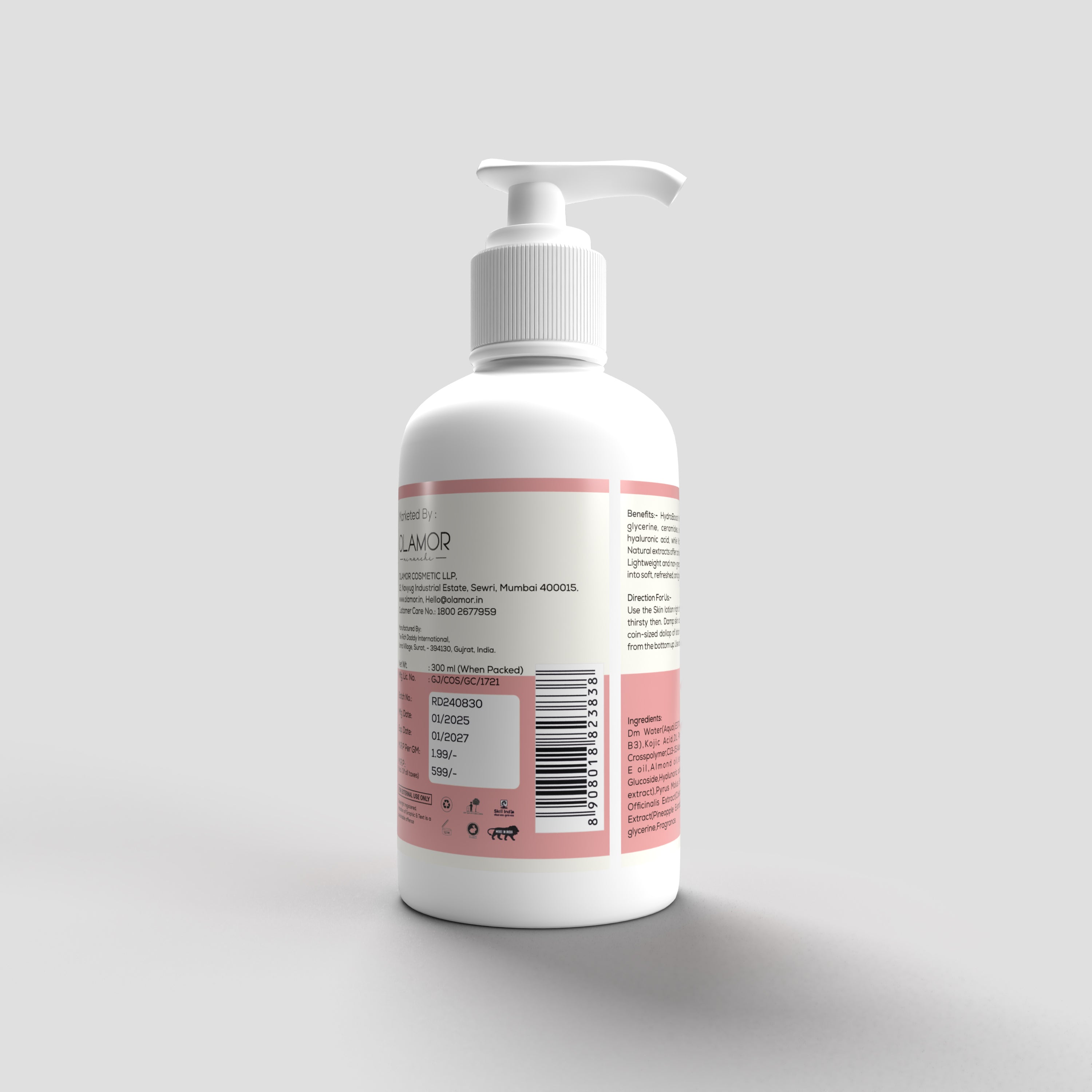 OLAMOR Hydro Boost Moisturizer with Hyaluronic Acid – Deep Hydration &amp; Skin Plumping Cream 300ml
