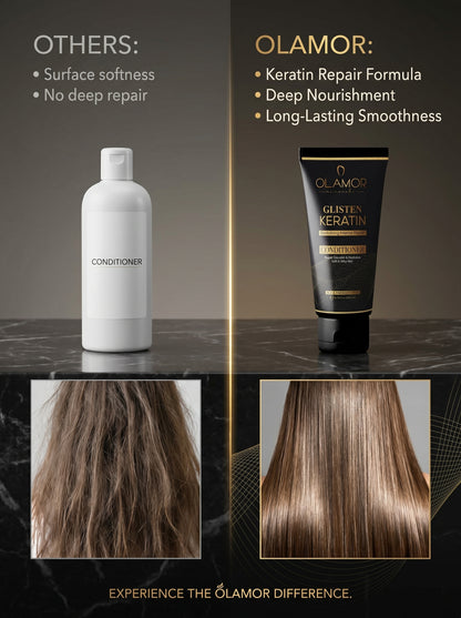 OLAMOR Glisten Keratin Conditioner 200ml | Intense Hair Damage Repair &amp; Deep Nourishment | Smooth, Frizz Control &amp; Shine