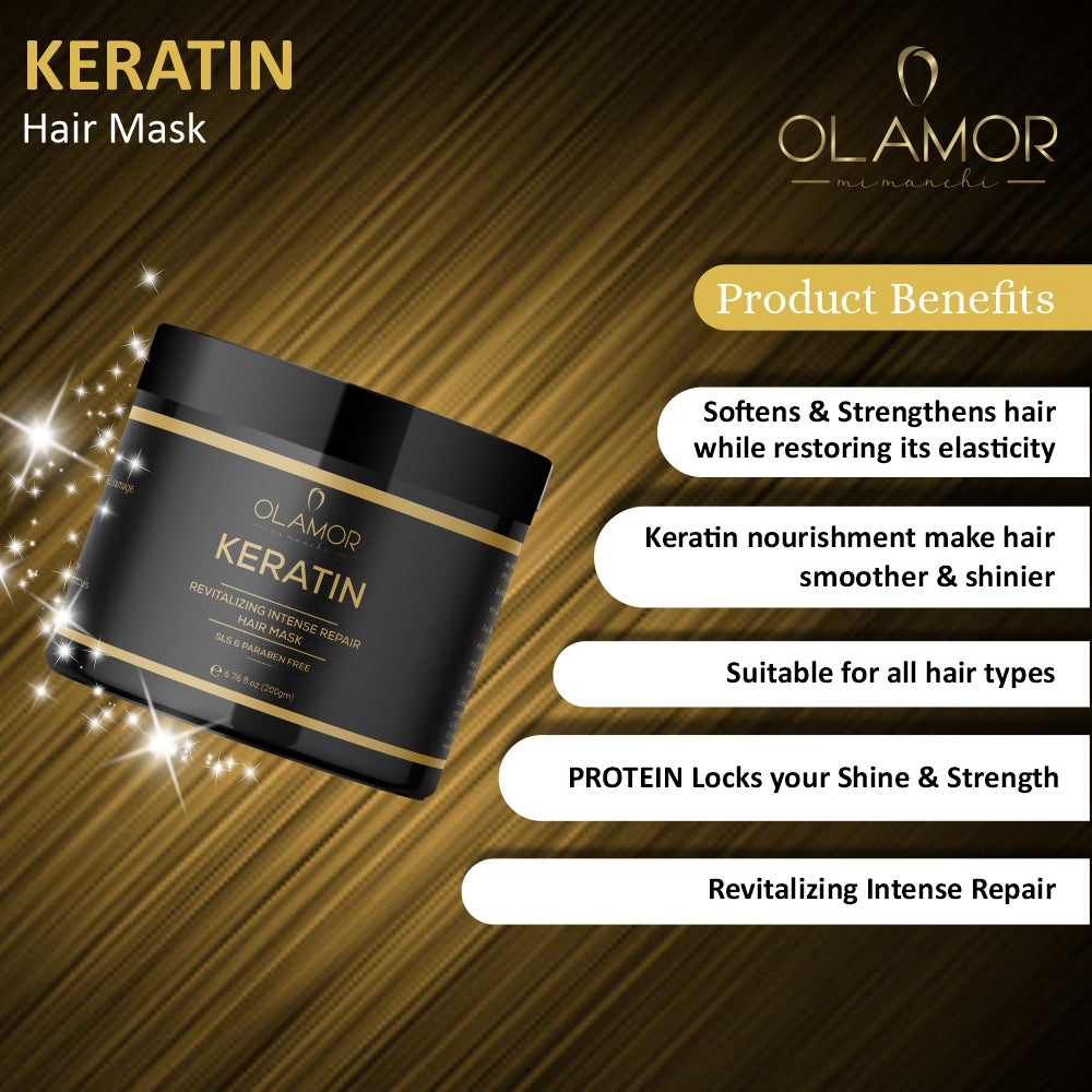 Premium Keratin Revitalizing Intense Hair Damage Repair Mask - 200ml