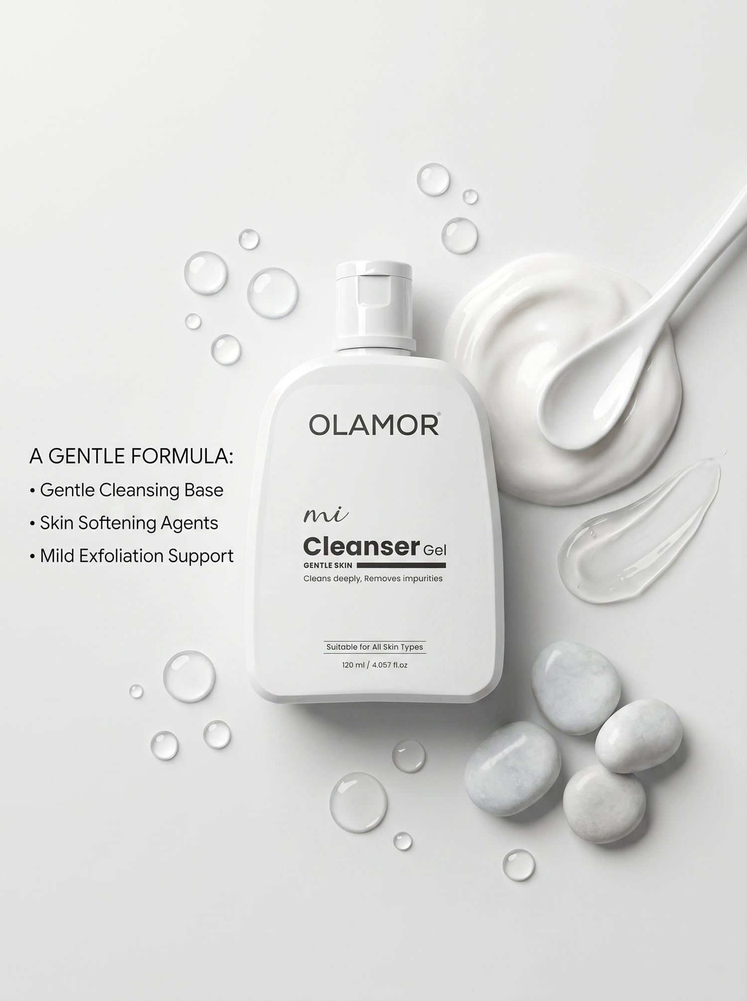 OLAMOR Brightening Skincare Combo | MI Cleanser Gel 120ml + Vitamin C Face Serum 30ml for Glowing, Even &amp; Radiant Skin